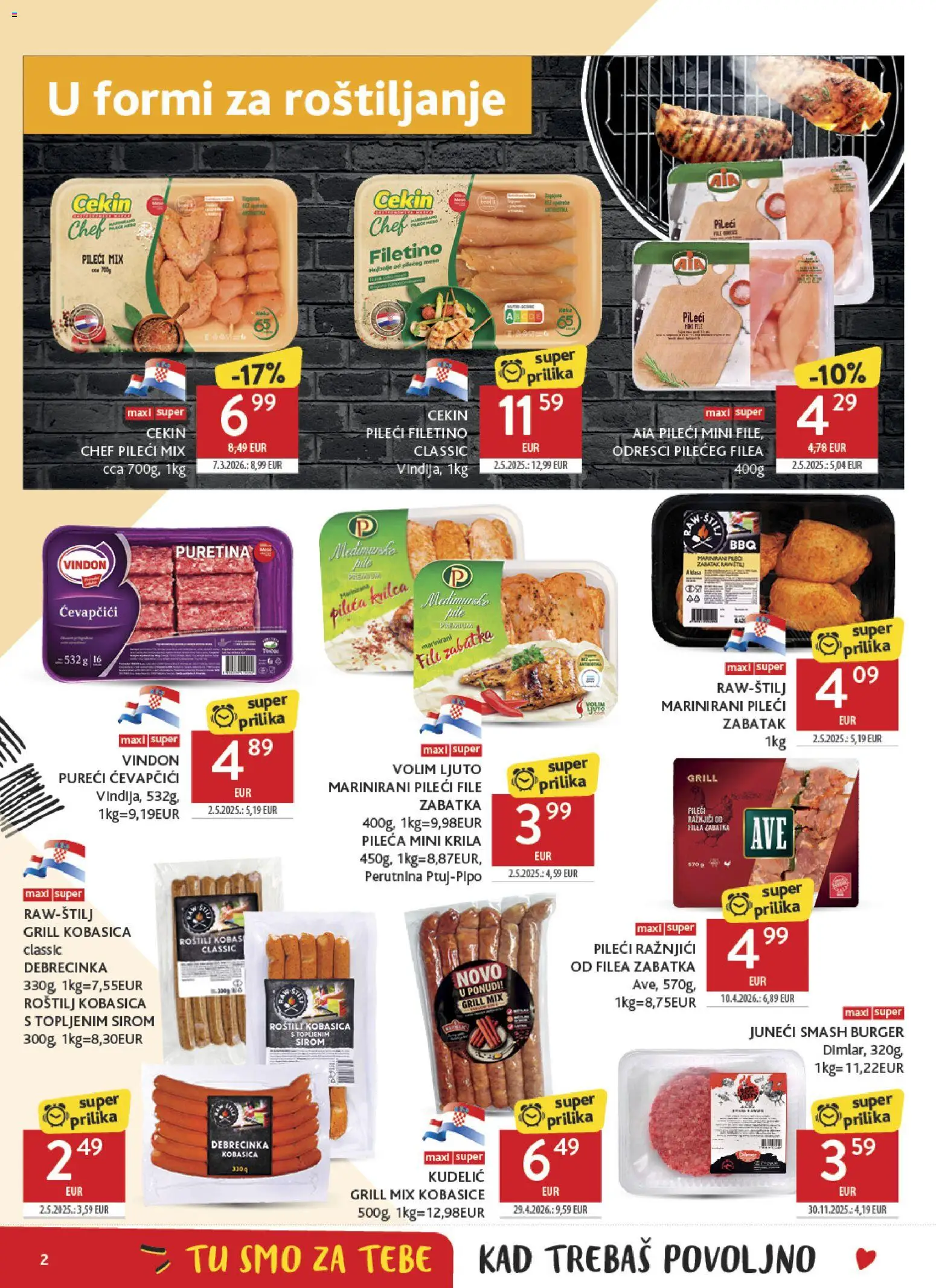 Konzum HR akciós ujság - amely érvényes a következő dátumtól: 2026.08.19. | Oldal: 2 | Termékek: Grill, Filé
