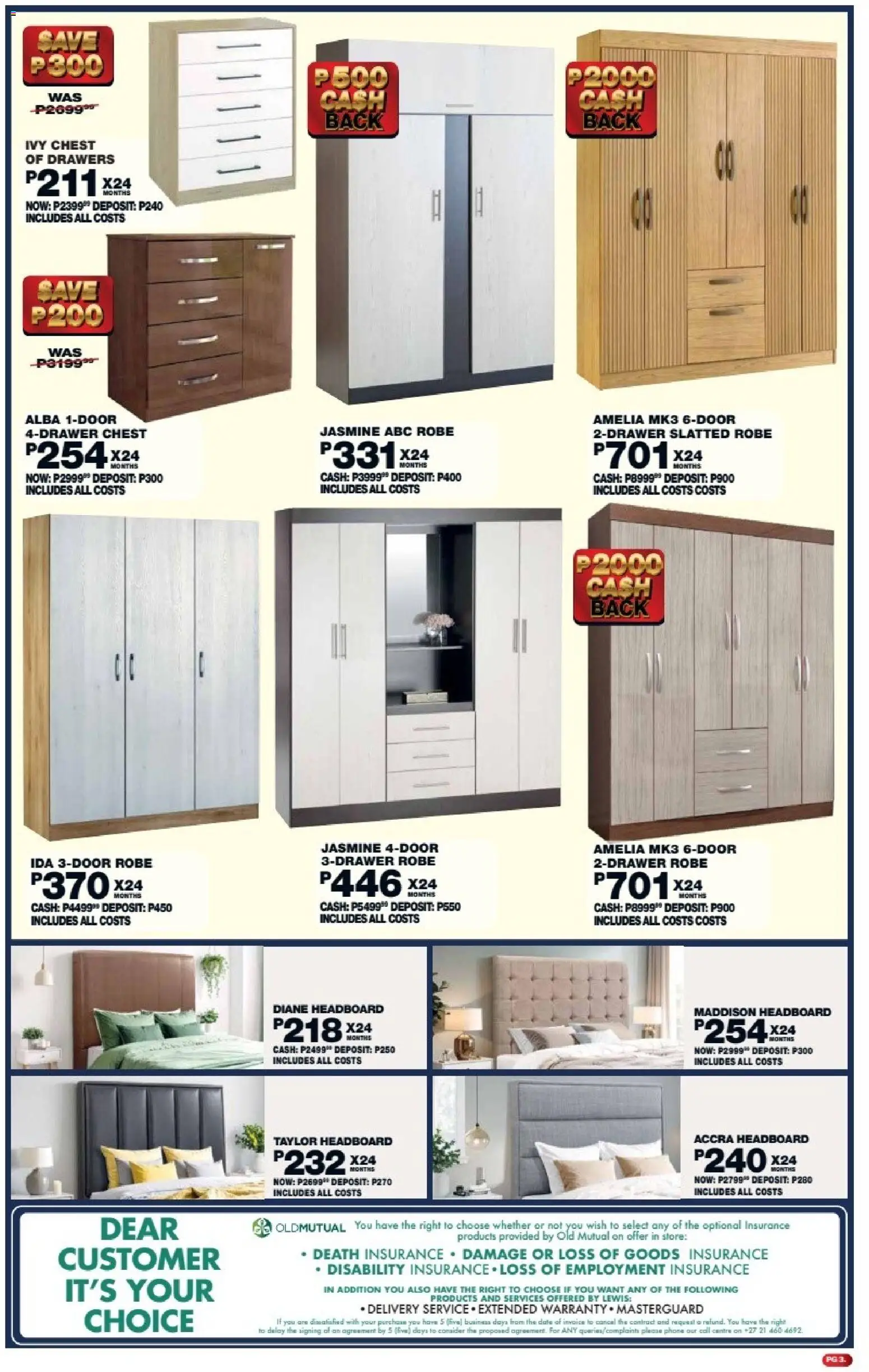 New Lewis Stores catalogue – valid from 11.05.2026 | Page: 3 | Products: Phone, Headboard, Chest of drawers