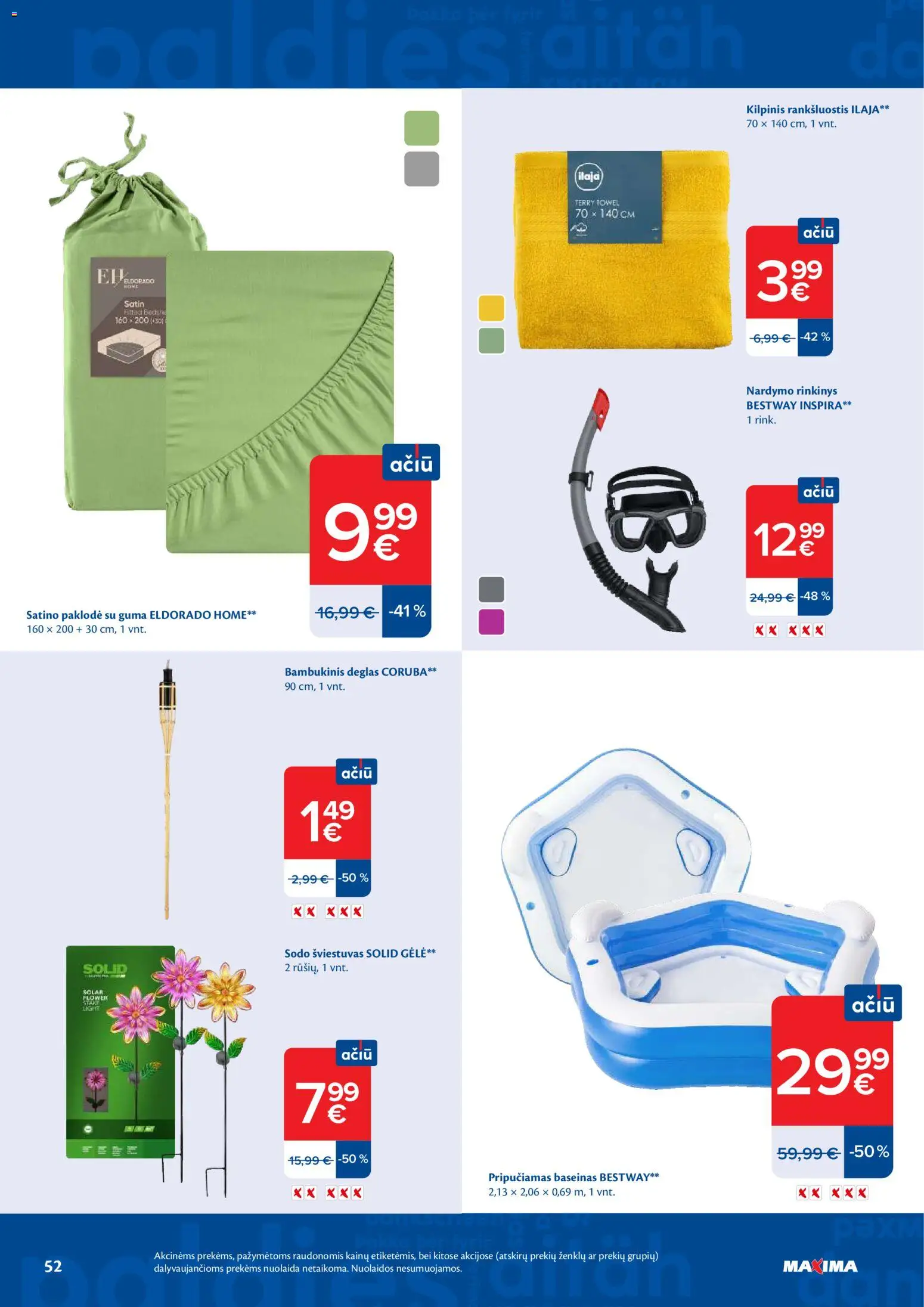 MAXIMA akcijos nuo 16.06.2026 | Puslapis: 52 | Prekių: Rankšluostis