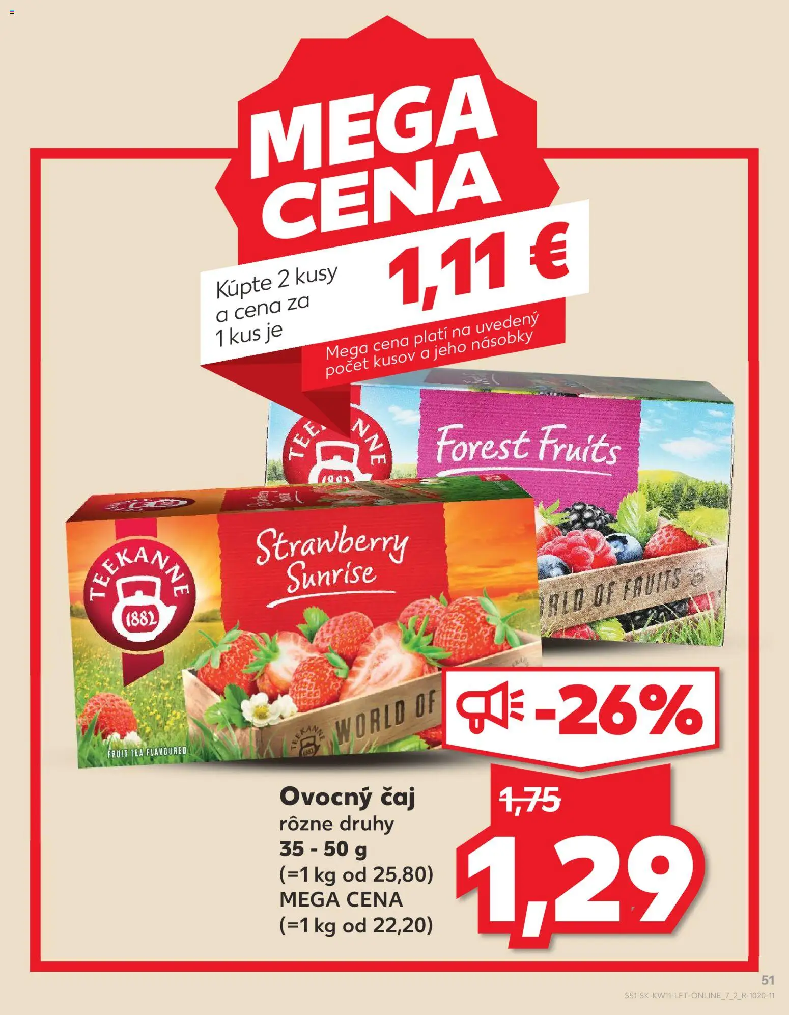 Kaufland SK akciós ujság - amely érvényes a következő dátumtól: 12.03.2026 | Oldal: 51 | Termékek: Tea
