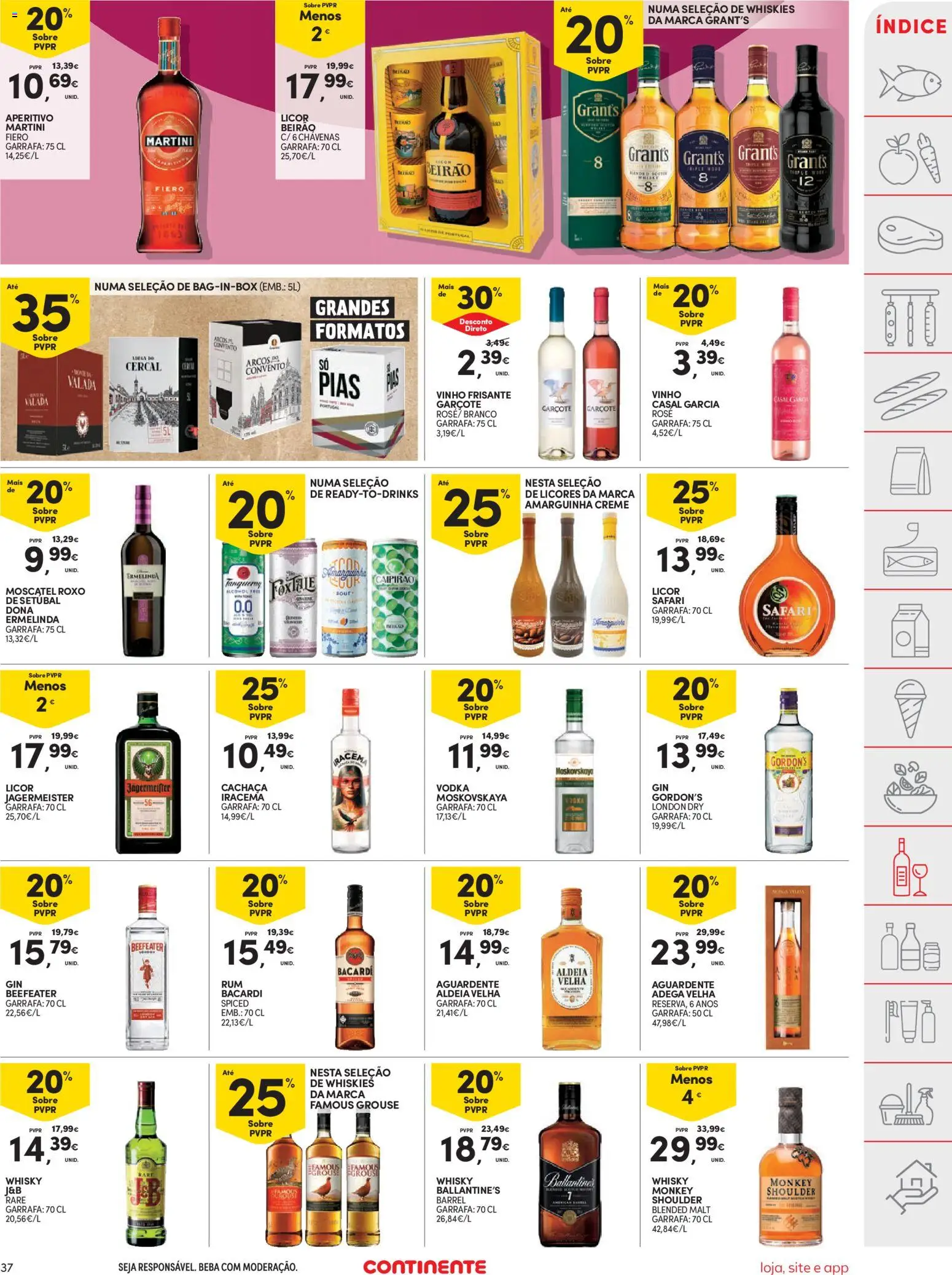 Continente folheto │ válido de 14.04.2026 | Página: 37 | Produtos: Whisky, Licor, Gin, Vodka