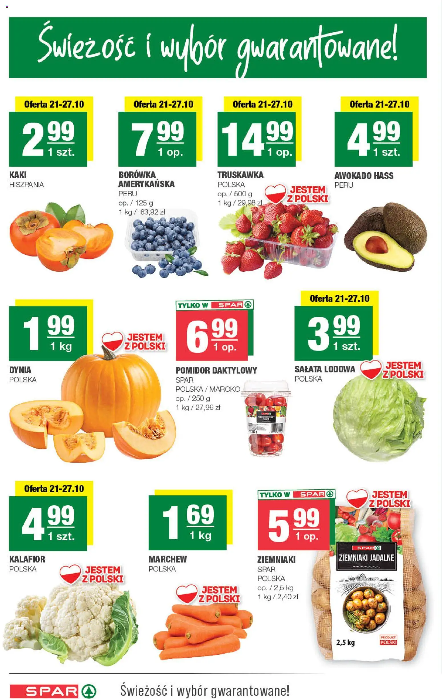 Spar gazetka od 21.10.2026 | Strona: 2 | Produkty: Kalafior, Awokado Hass, Pomidor, Marchew