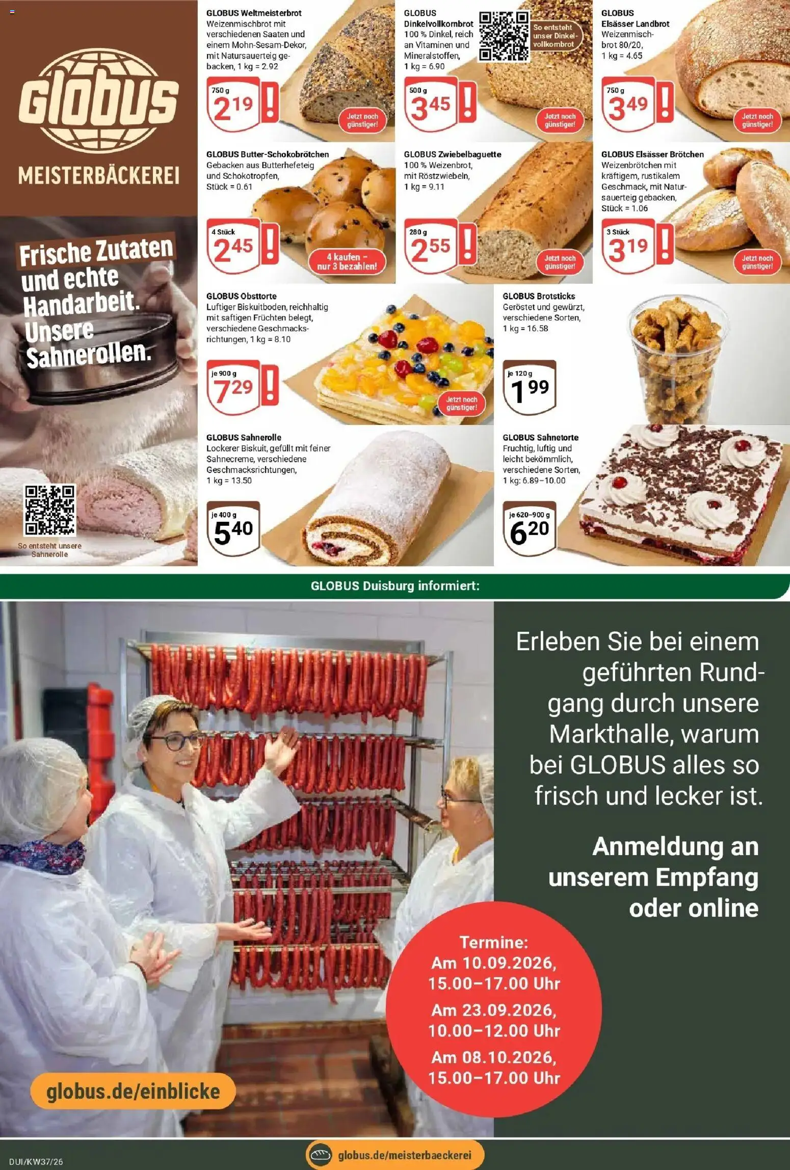 Globus Prospekt Duisburg (ab 07.09.2026) » Angebote online | Seite: 10 | Produkte: Brot, Uhr