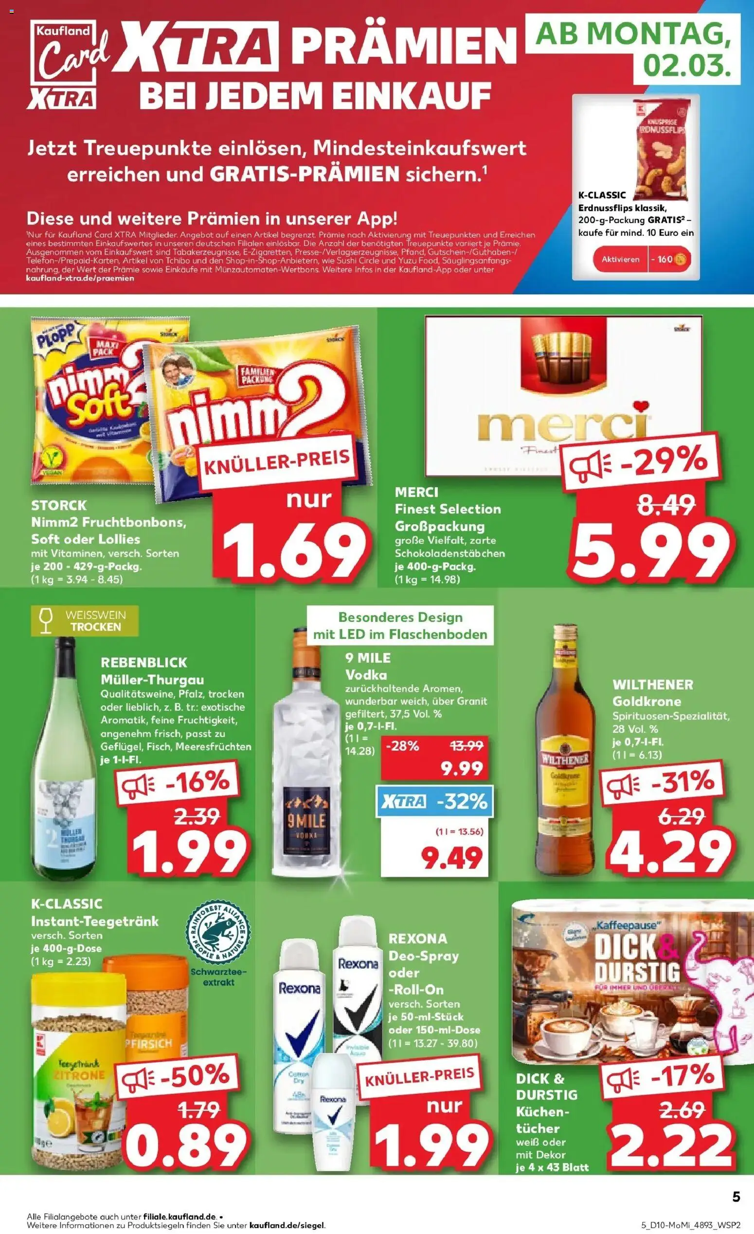Kaufland Prospekt Lutherstadt Wittenberg	 – gültig ab 02.03.2026 | Seite: 5 | Produkte: Wilthener, Weißwein, Tür, Deospray