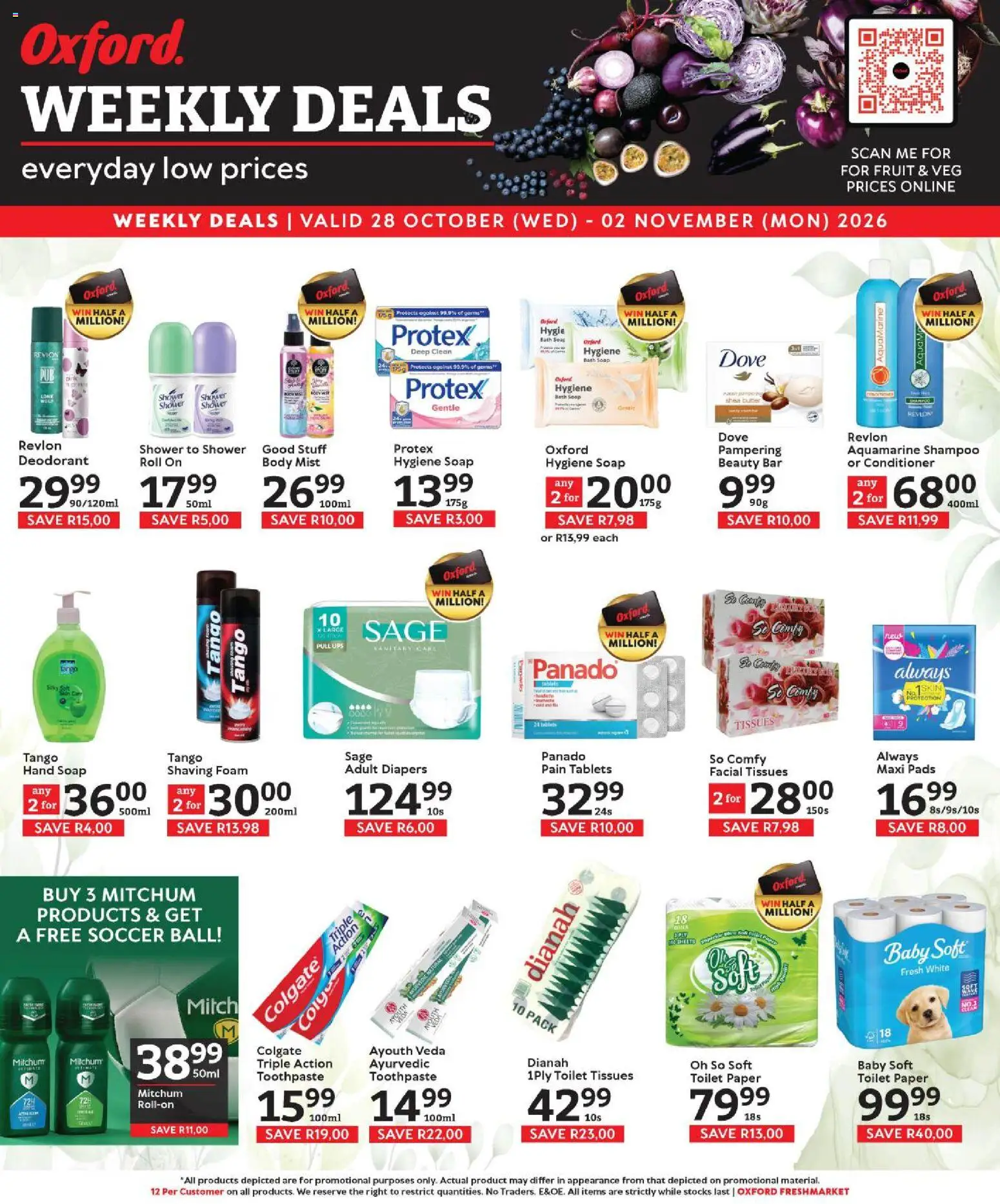 New Oxford Freshmarket catalogue – valid from 28/10/2026 | Page: 16 | Products: Diapers, Toilet, Shaving foam, Toilet paper