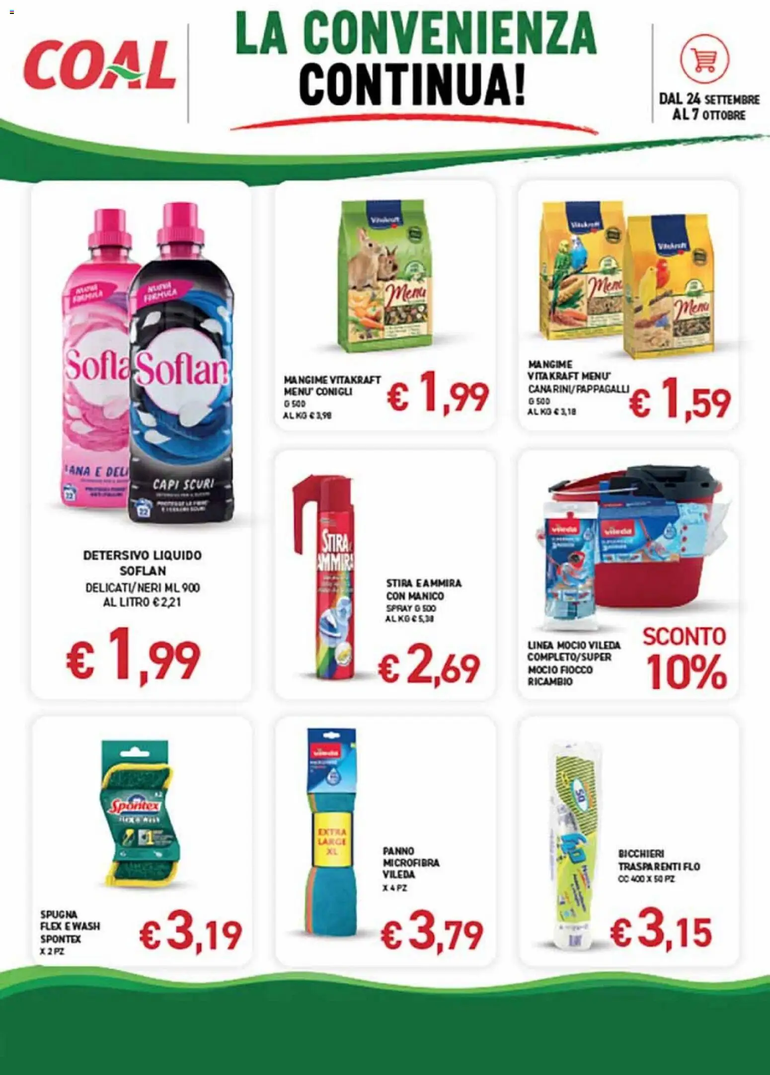 Volantino Coal del 24/09/2026 | Pagina: 8 | Prodotti: Spugna, Panno microfibra, Mocio
