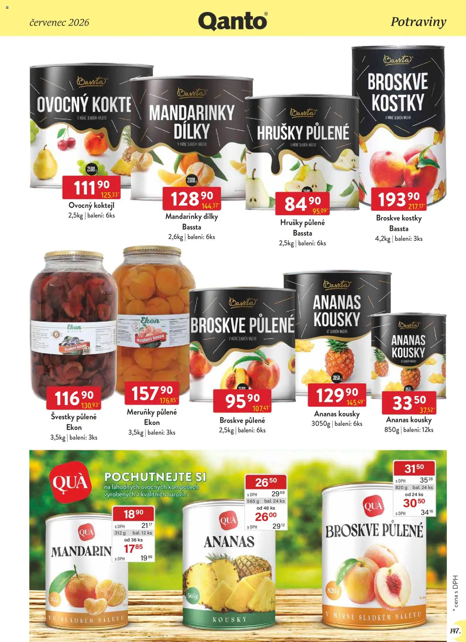 Astur & Qanto leták - Velkoobchod 07/2026 od 01.07.2026 | Strana: 147 | Produkty: Kompot, Ananas, Potraviny, Meruňky