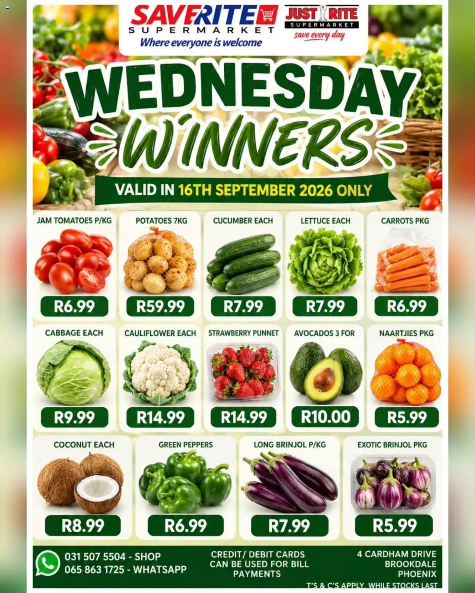 New Saverite catalogue – valid from 16/09/2026 | Page: 1 | Products: Tomatoes, Carrots, Avocados, Lettuce
