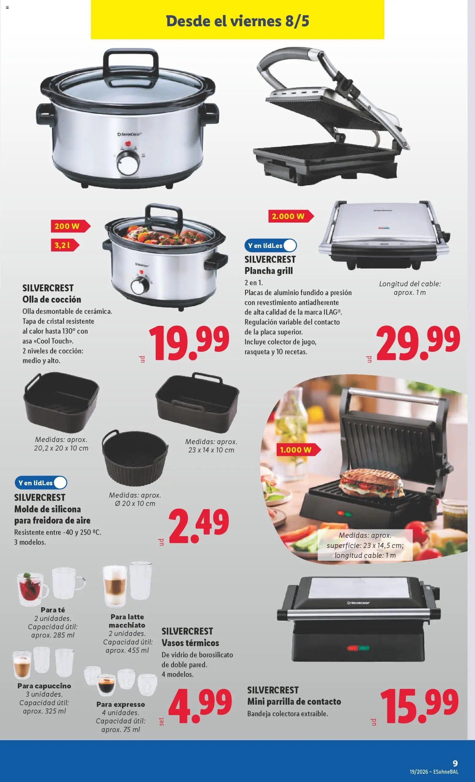 Lidl folleto de bazar │ válido desde el 04.05.2026 | Página: 21 | Productos: Vasos, Té, Parrilla, Plancha