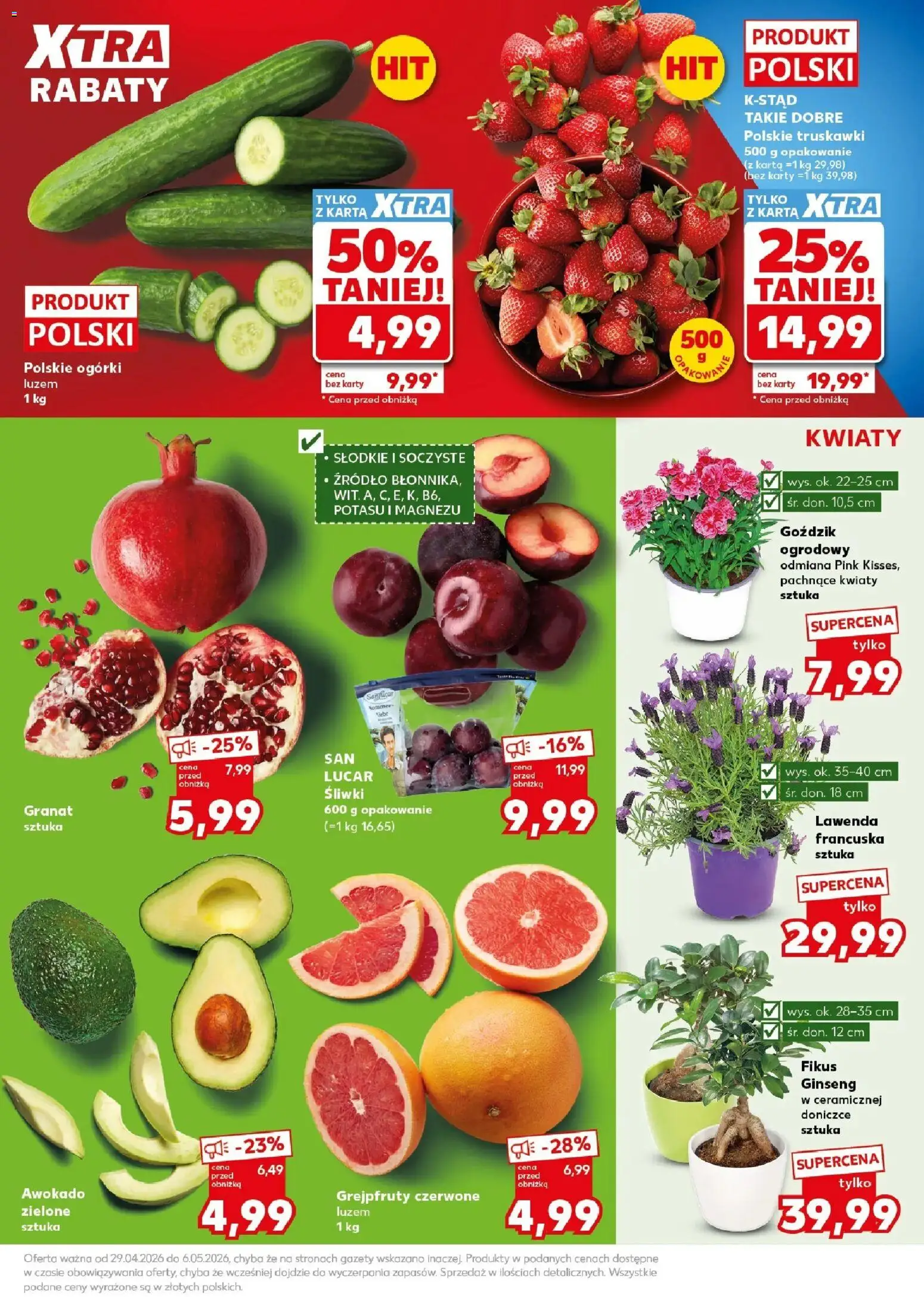 Kaufland gazetka - Mocny start od 04.05.2026 | Strona: 13 | Produkty: Truskawki, Ogórki, Kwiaty, Awokado