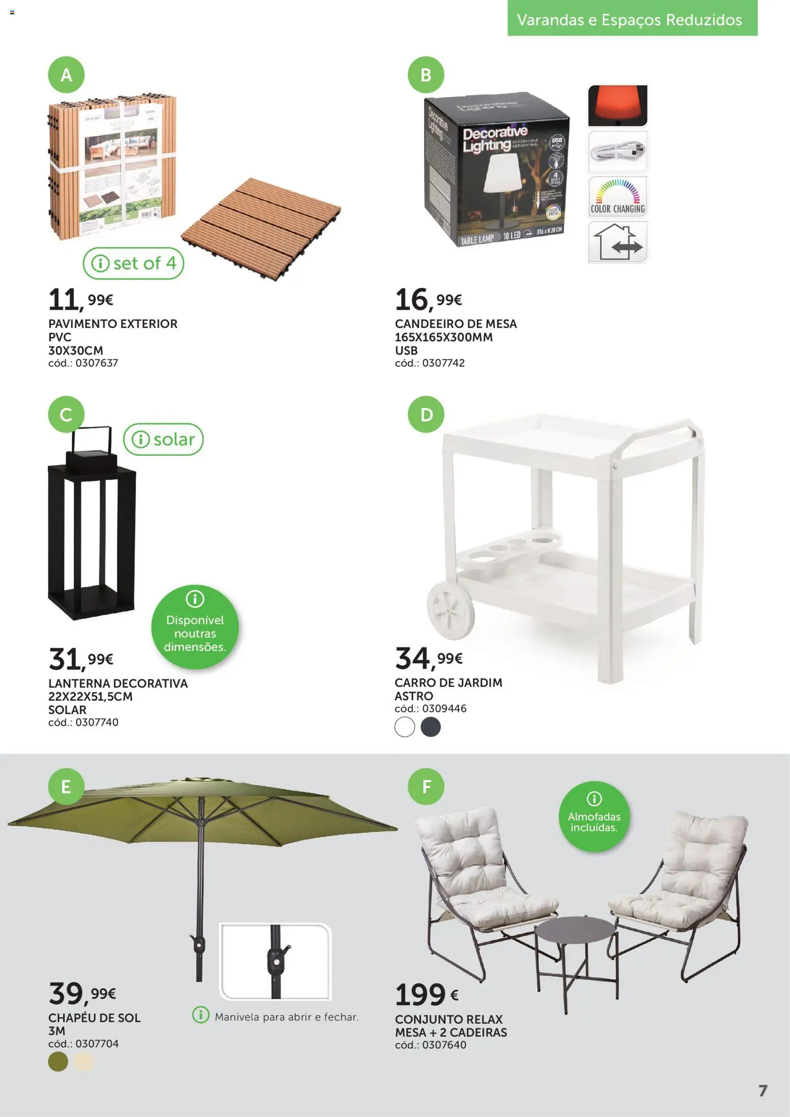 Agriloja folheto │ válido de 30.04.2026 | Página: 7 | Produtos: Chapéu, Candeeiro, Cadeiras, Pavimento exterior