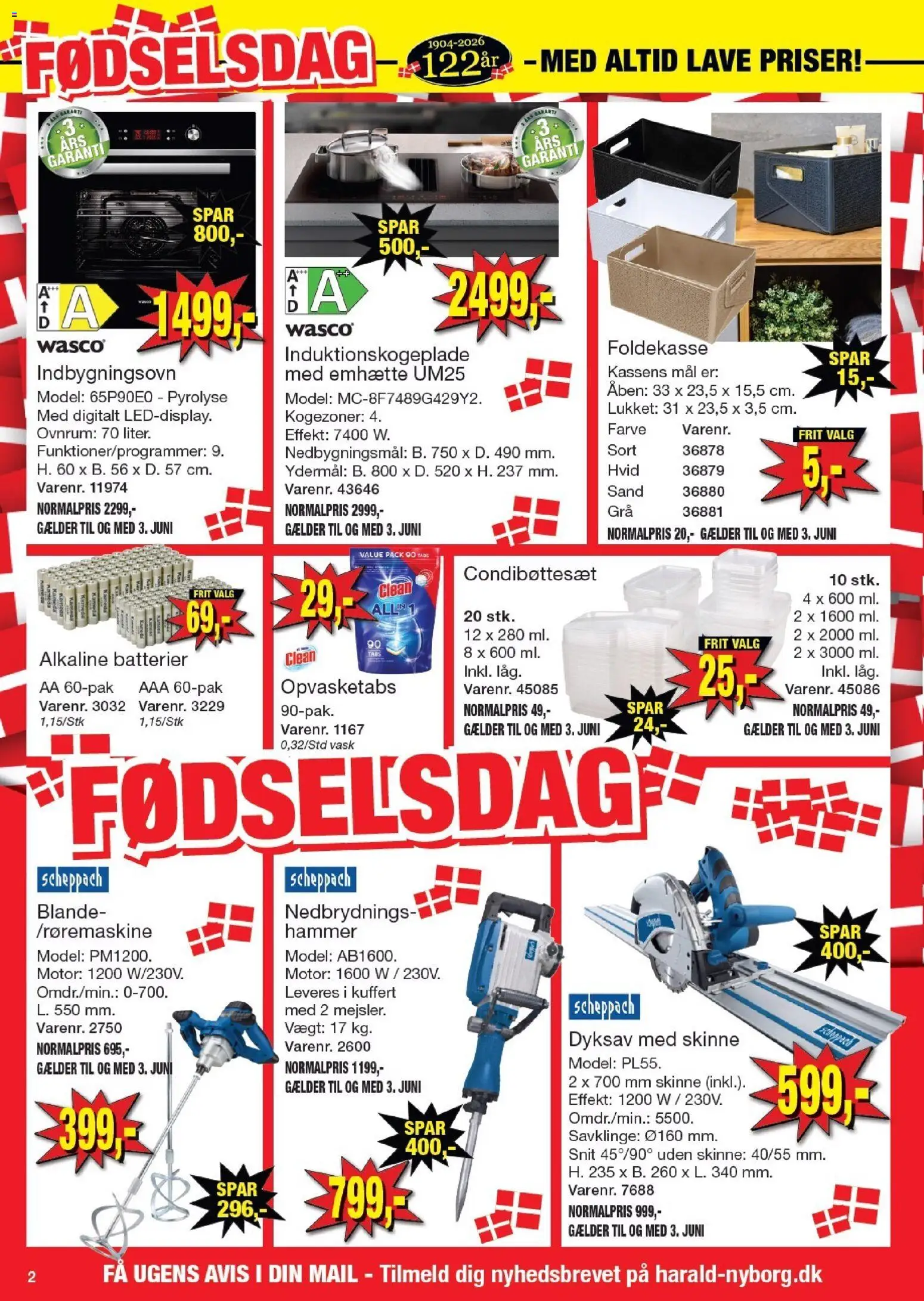 Harald Nyborg tilbudsavis – gyldig fra 28.05.2026 | Side: 2 | Produkter: Batterier, Kuffert, Hammer