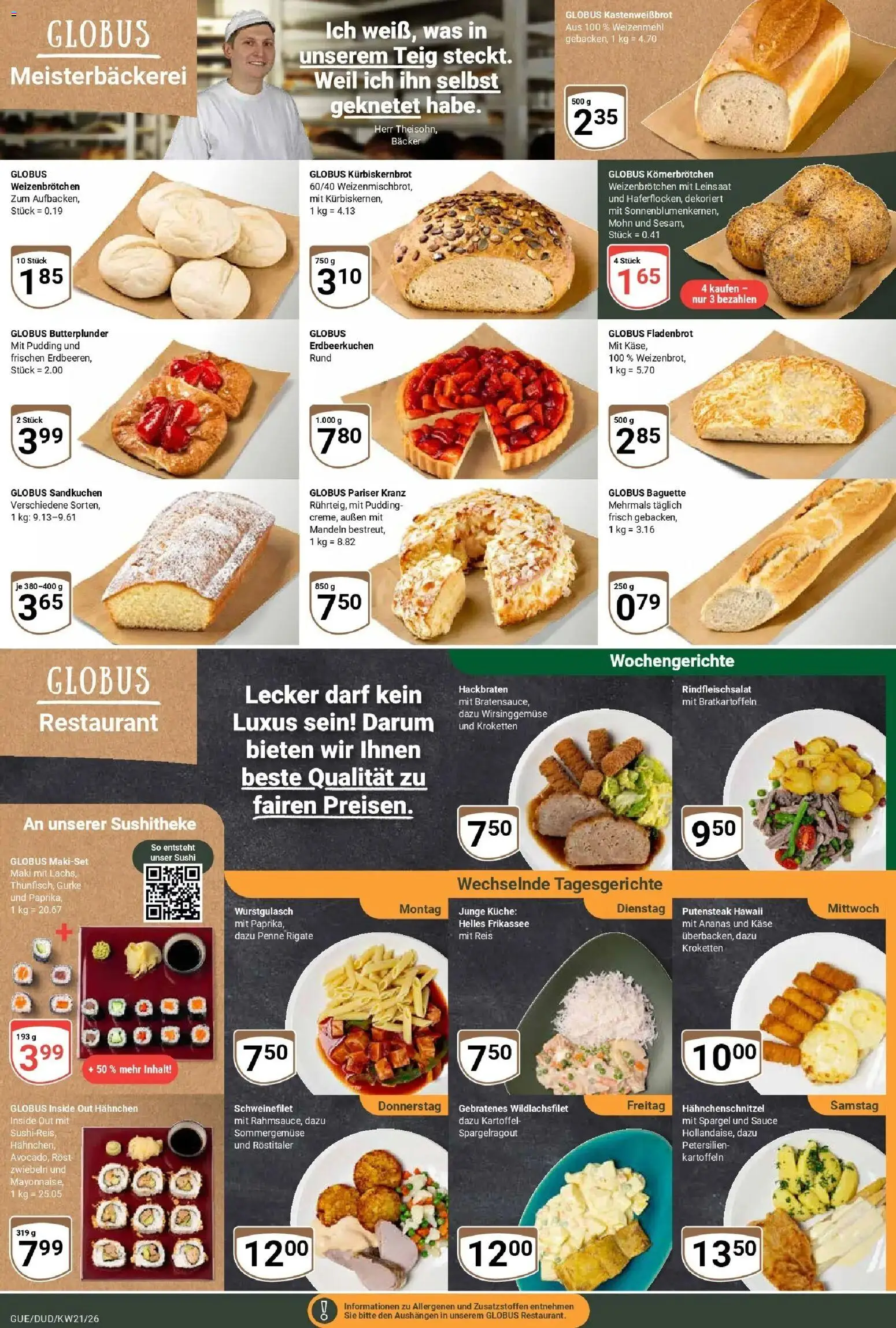 Globus Prospekt Saarbrücken-Güdingen – gültig ab 17.05.2026 | Seite: 7 | Produkte: Baguette, Ananas, Mandeln, Kartoffeln