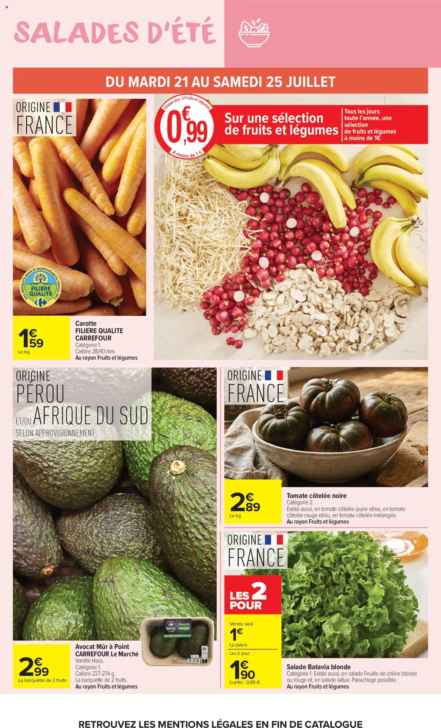 {H1} | Page: 16 | Produits: Salade, Avocat, Carotte
