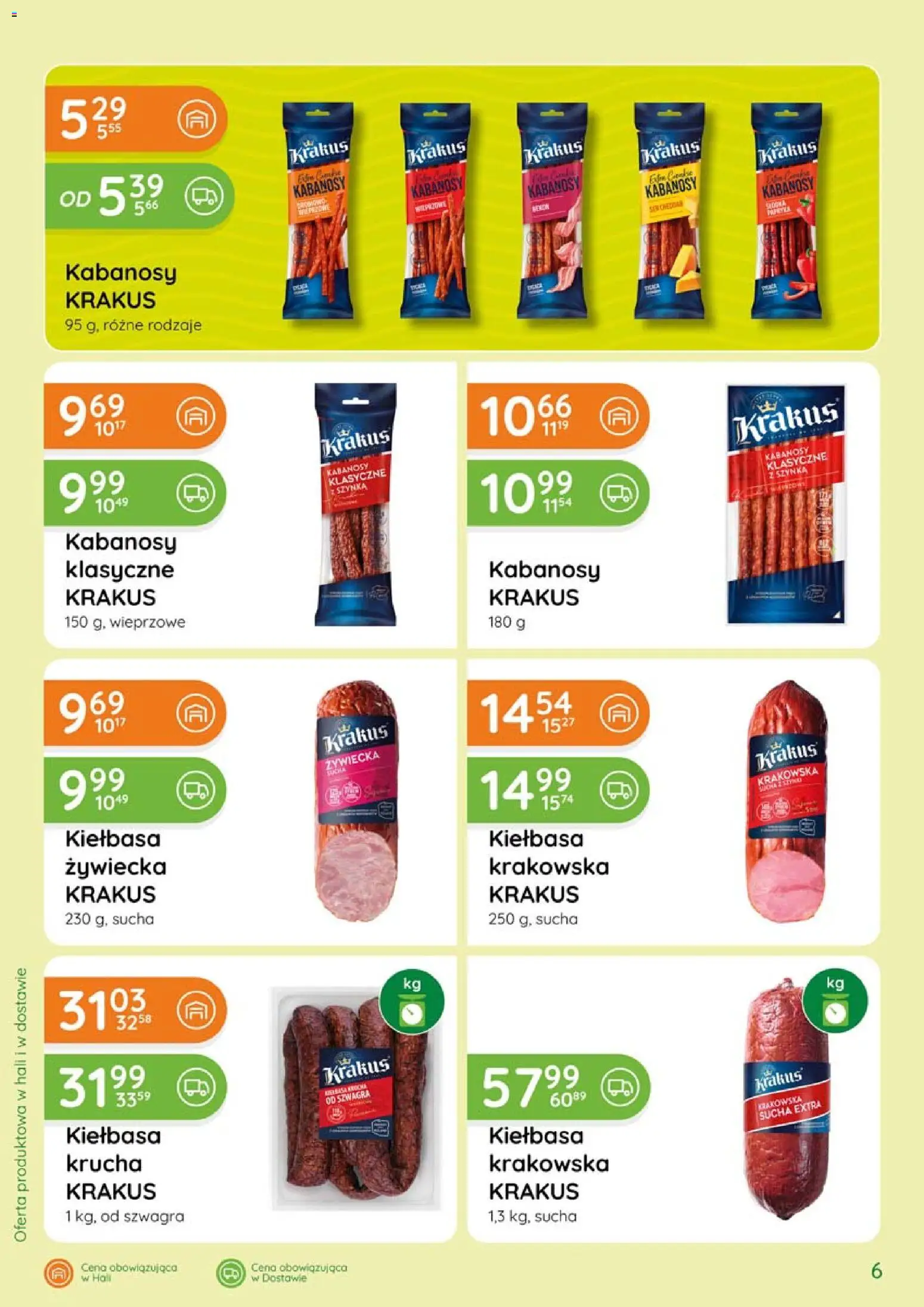 Eurocash gazetka - Katalog Wędlin od 04.06.2026 | Strona: 6 | Produkty: Kiełbasa, Kabanosy, Szynka, Kiełbasa krakowska