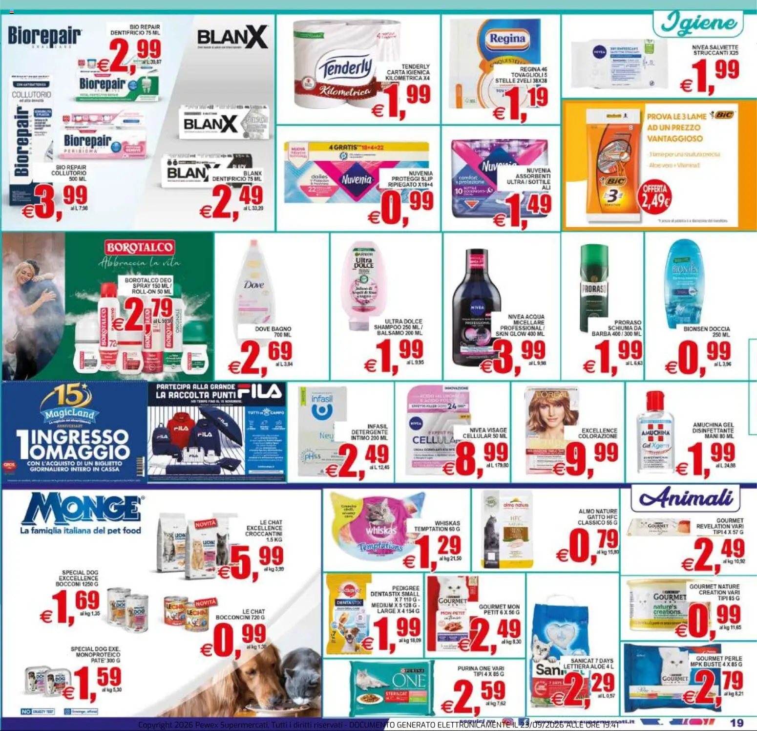 Volantino Pewex del 23/09/2026 | Pagina: 19 | Prodotti: Dentifricio, Slip, Acqua, Assorbenti