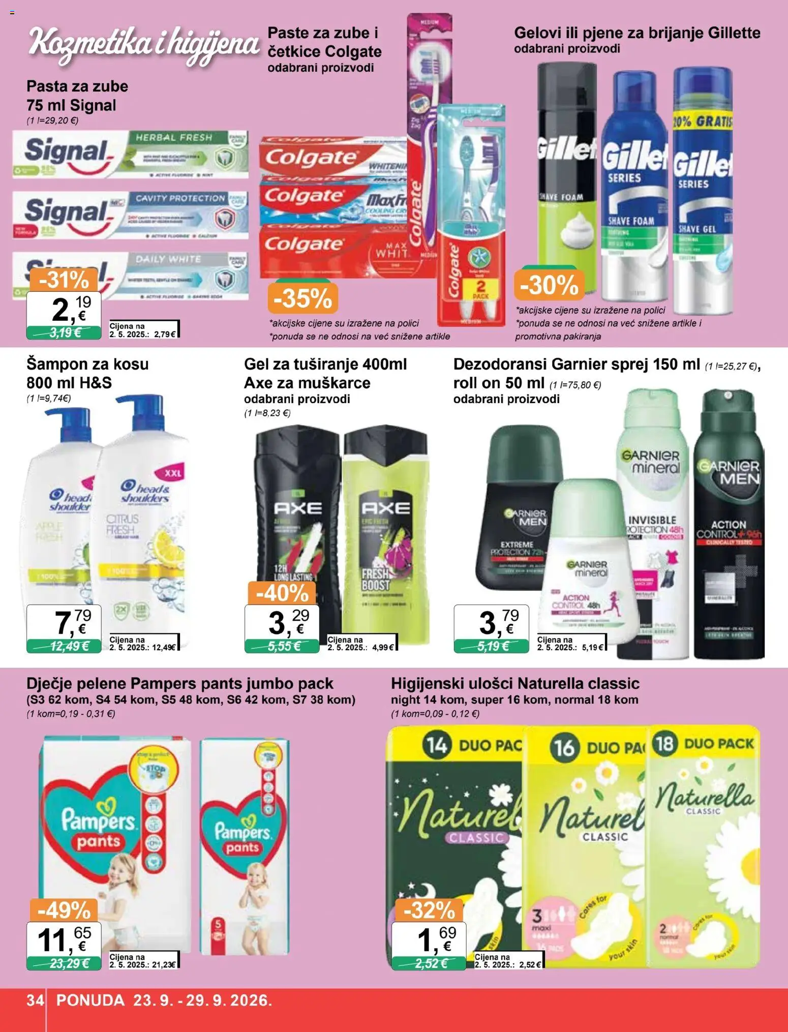 KTC katalog | vrijedi od 23.09.2026 | Stranica: 34 | Proizvodi: Šampon, Gel za tuširanje, Pasta, Garnier