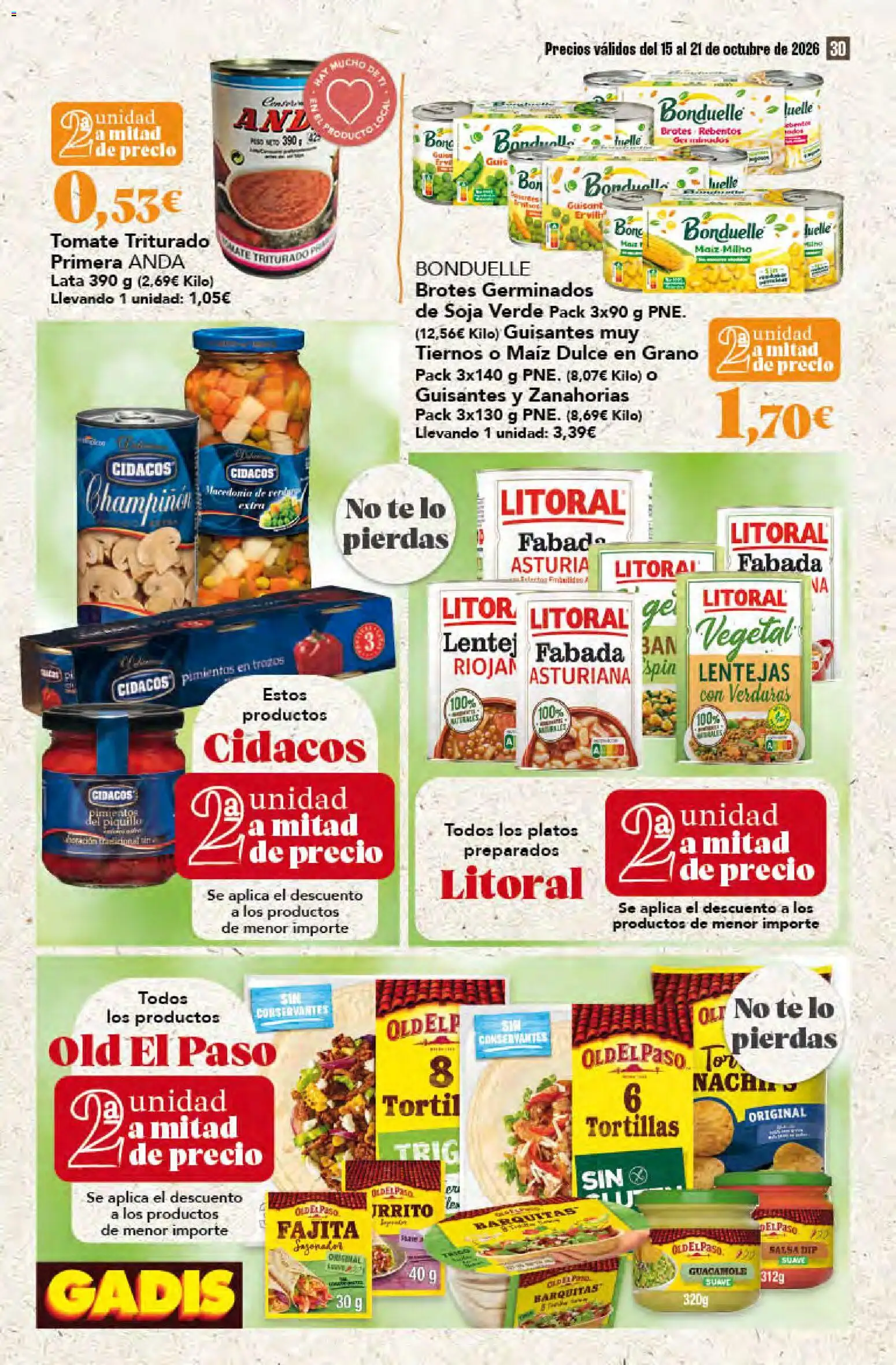 Gadis - folleto │ válido desde el 15/10/2026 | Página: 30 | Productos: Verduras, Guacamole, Té, Zanahorias