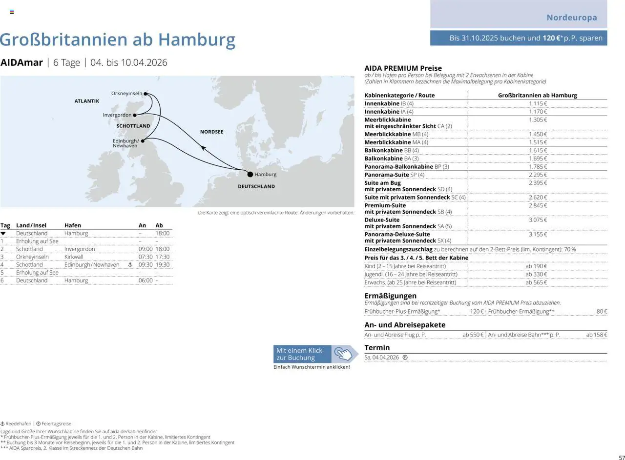 Aida Sommer 2026 – gültig ab 01.03.2026 | Seite: 57 | Produkte: Bett