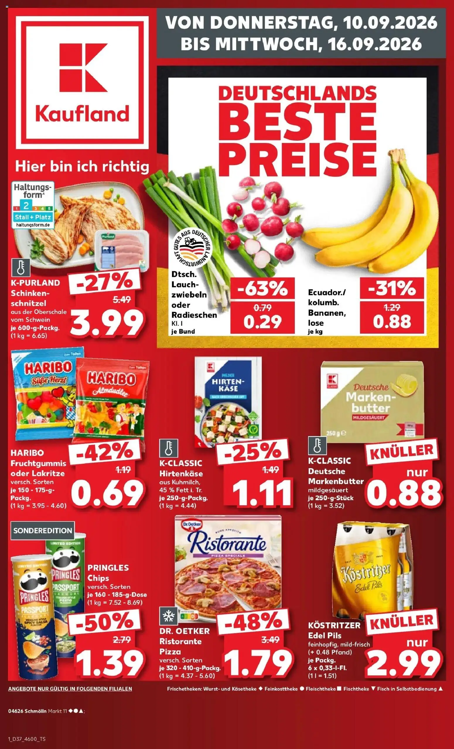Prospekt Kaufland ab 10.09.2026 » Angebote Online zum Blättern | Seite: 1 | Produkte: Käse, Kostritzer, Schinken, Pringles