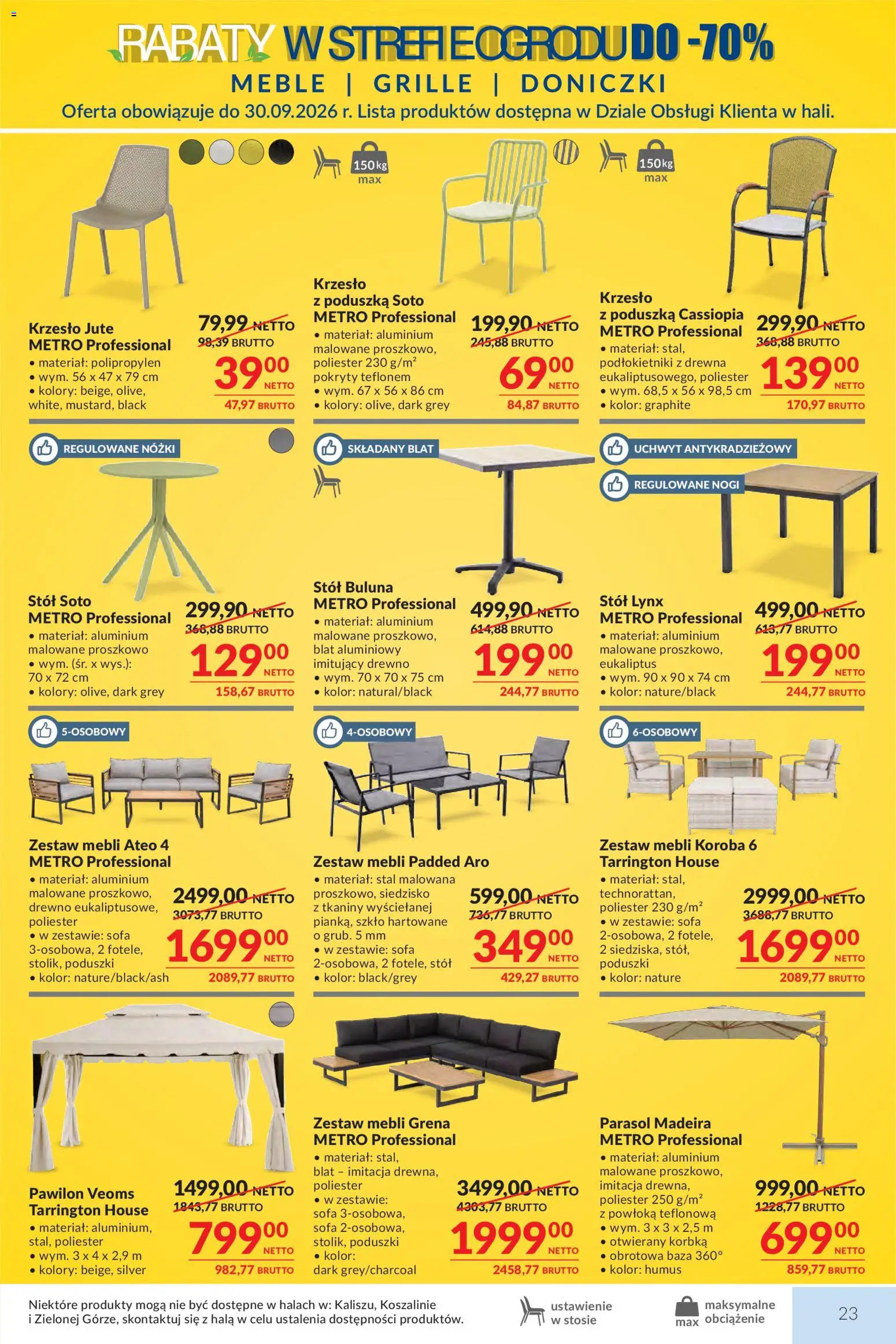 Makro gazetka od 01.09.2026 | Strona: 23 | Produkty: Poduszka, Sofa, Stół, Doniczki