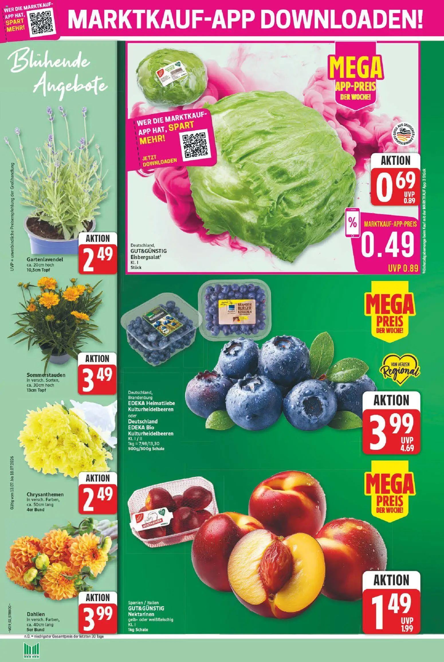 Marktkauf Prospekt – gültig ab 13.07.2026 | Seite: 2 | Produkte: Nektarinen, Burger, Heidelbeeren