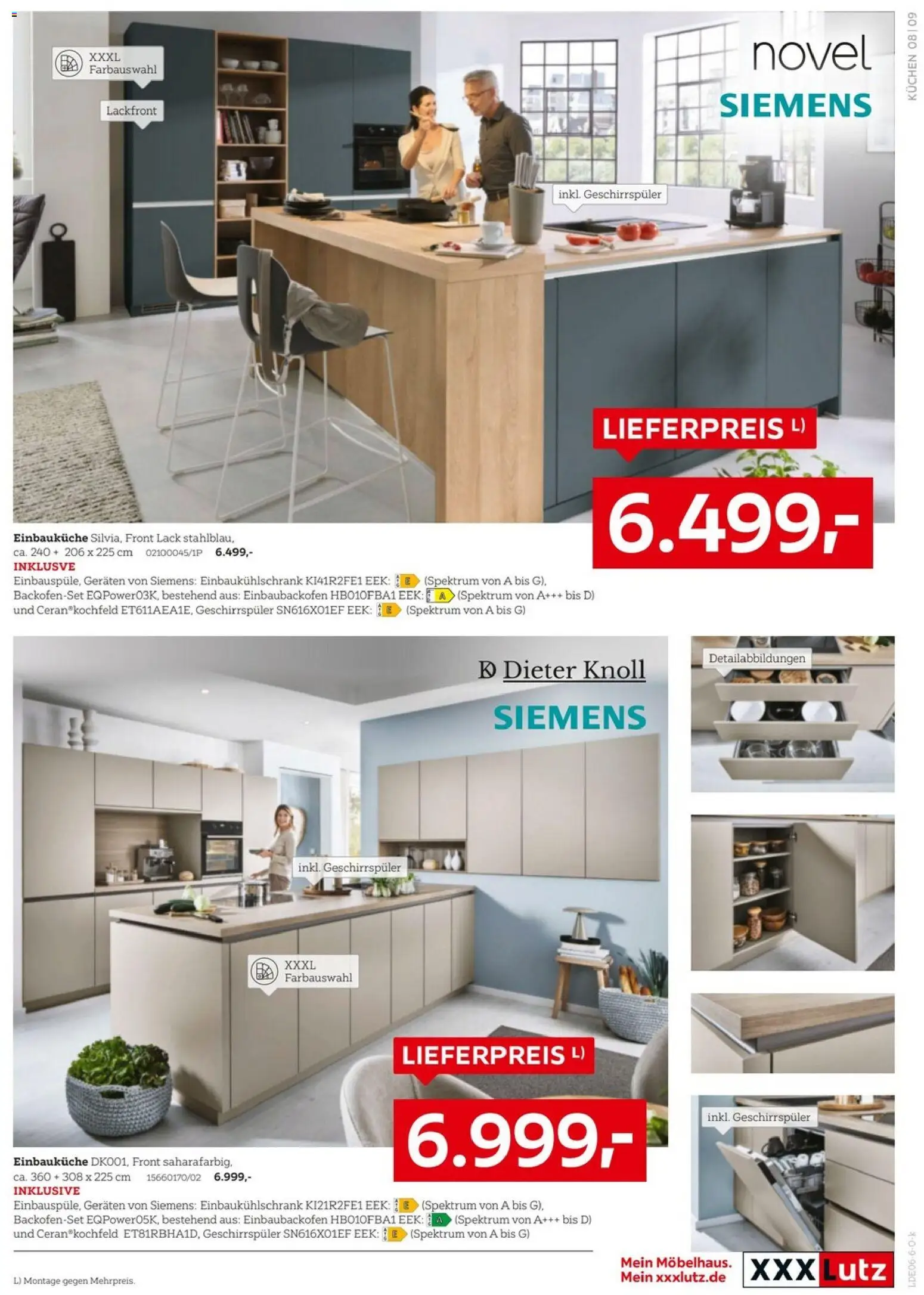 XXXLutz Küchenwelt – gültig ab 06.06.2026 | Seite: 9 | Produkte: Siemens, Geschirrspüler, Einbauküche, Kuchen