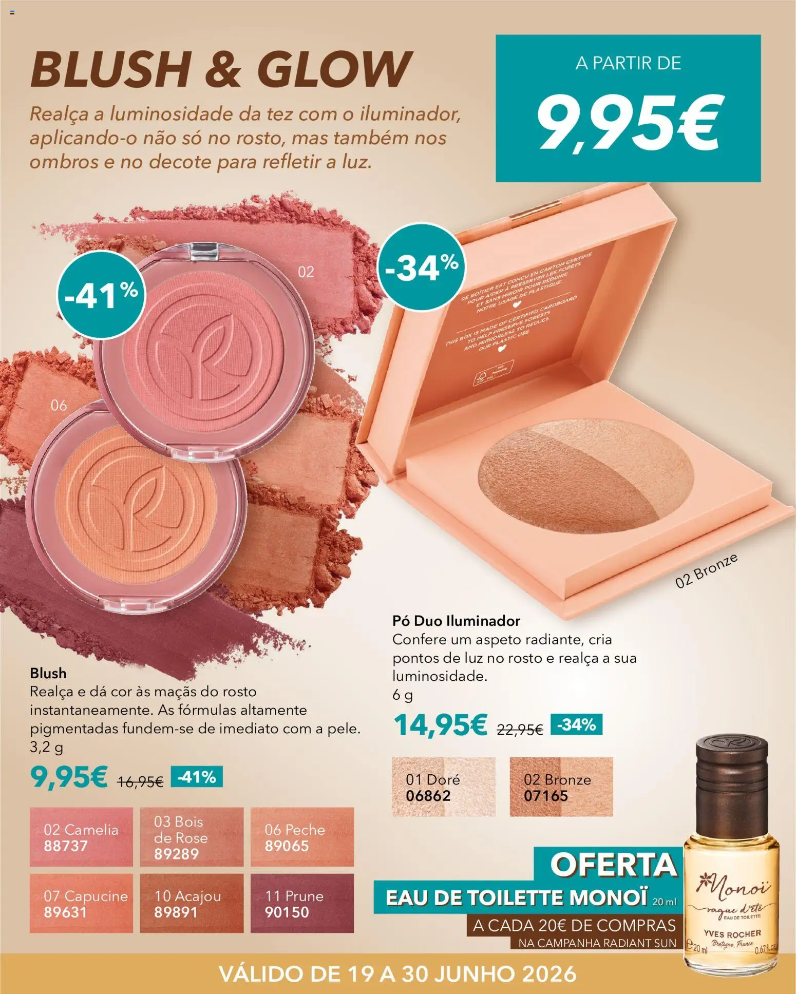 Yves Rocher Radiant sun │ válido de 19/06/2026 | Página: 7 | Produtos: Iluminador, Pó, Blush, Maçãs