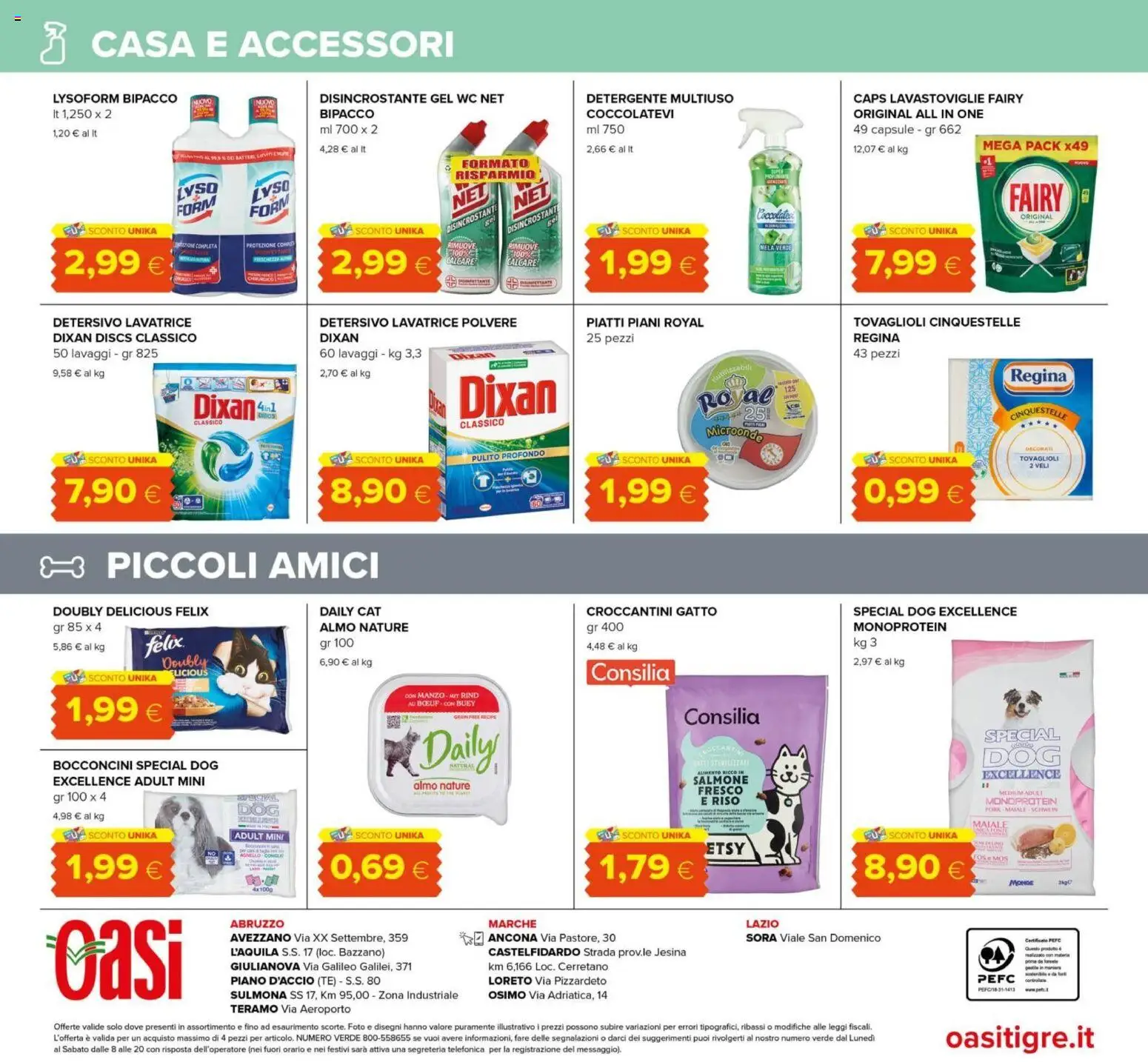 Volantino Oasi del 07.05.2026 | Pagina: 24 | Prodotti: Salmone, Riso, Detergente, Tè