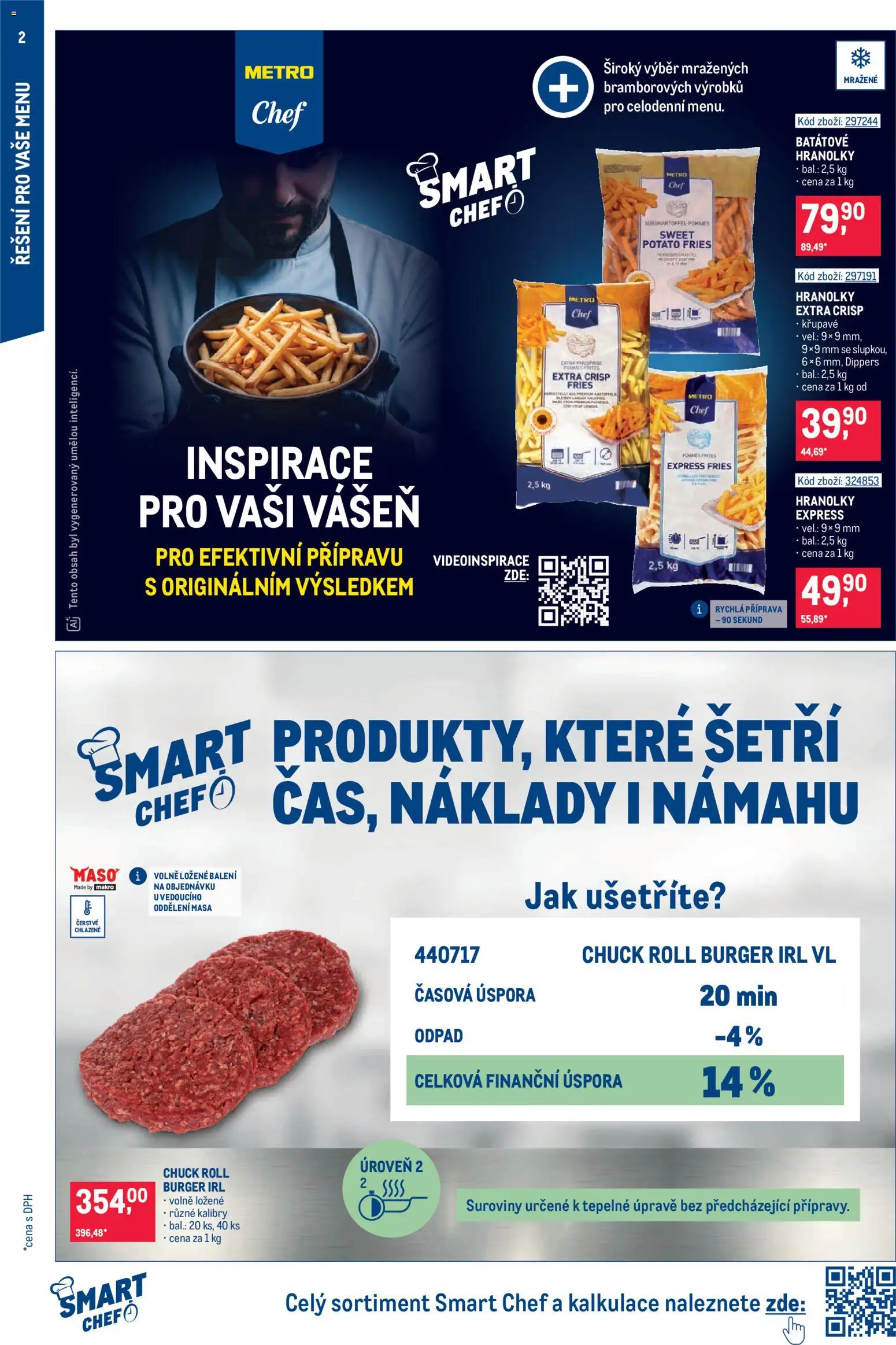 Makro leták - Gastronomie od 29.07.2026 | Strana: 2 | Produkty: Burger, Hranolky, Batátové hranolky
