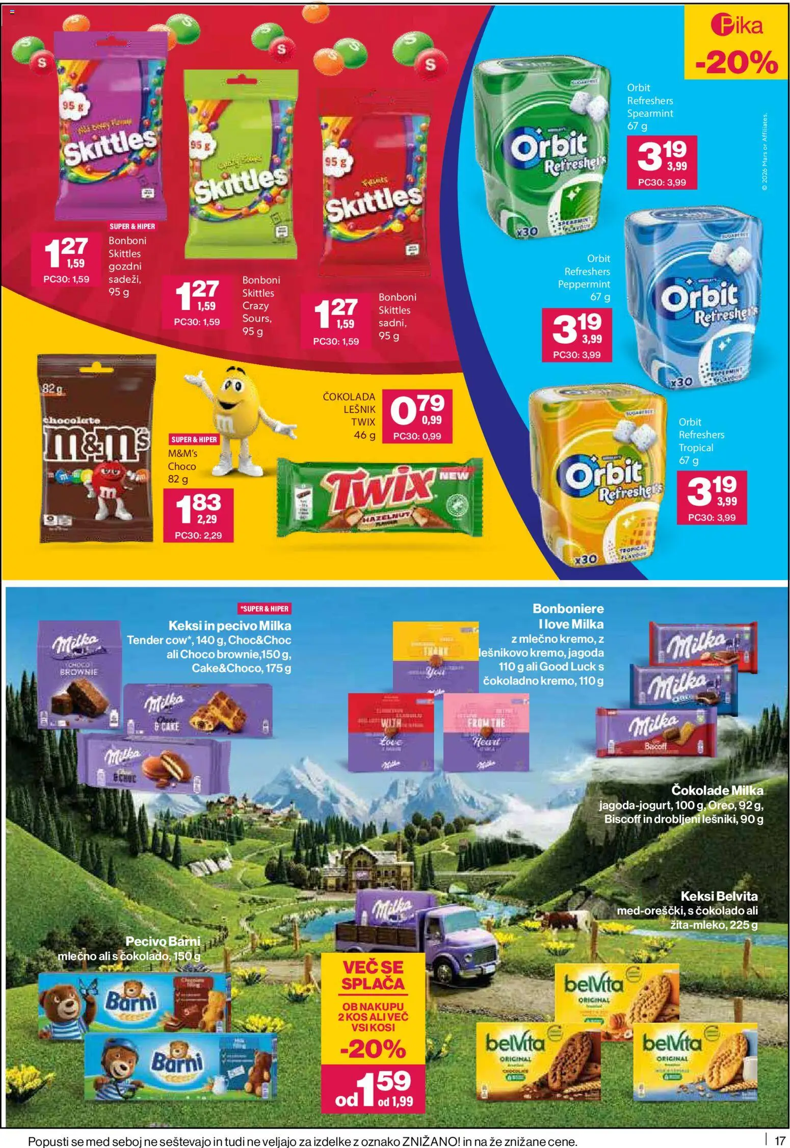 Novi Mercator katalog ponudbe – veljaven od 18.06.2026 | Stran: 17 | Izdelki: Keksi, Bonboni, Kos, Cokolada
