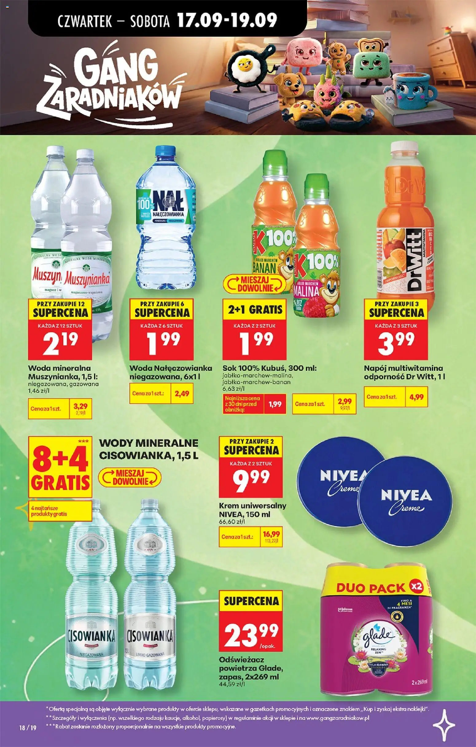 Biedronka gazetka od czwartku od 17.09.2026 | Strona: 27 | Produkty: Muszynianka, Marchew, Banan, Woda Nałęczowianka