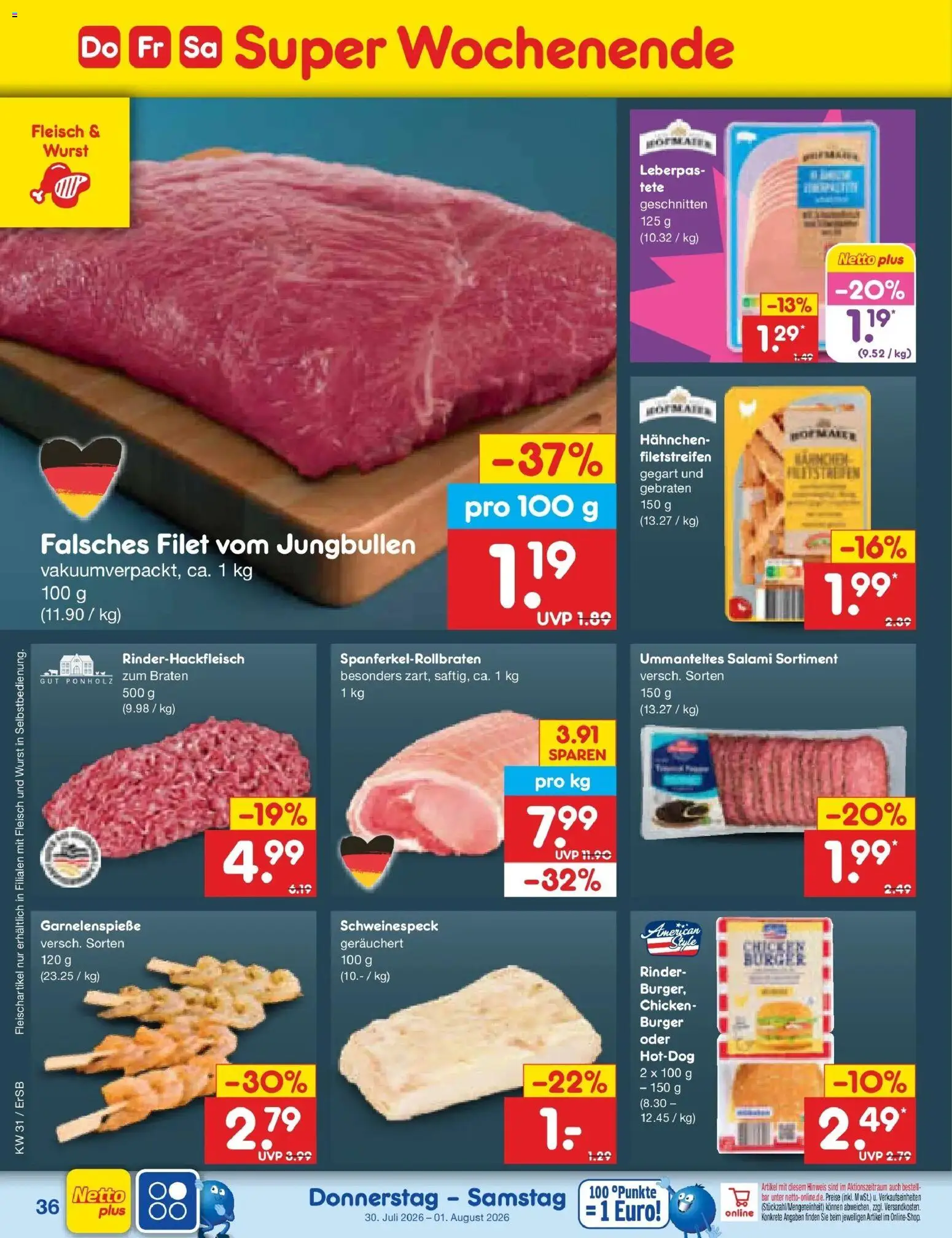 Netto Marken-Discount Prospekt Naumburg – gültig ab 27.07.2026 | Seite: 53 | Produkte: Burger, Wurst, Salami, Fleisch