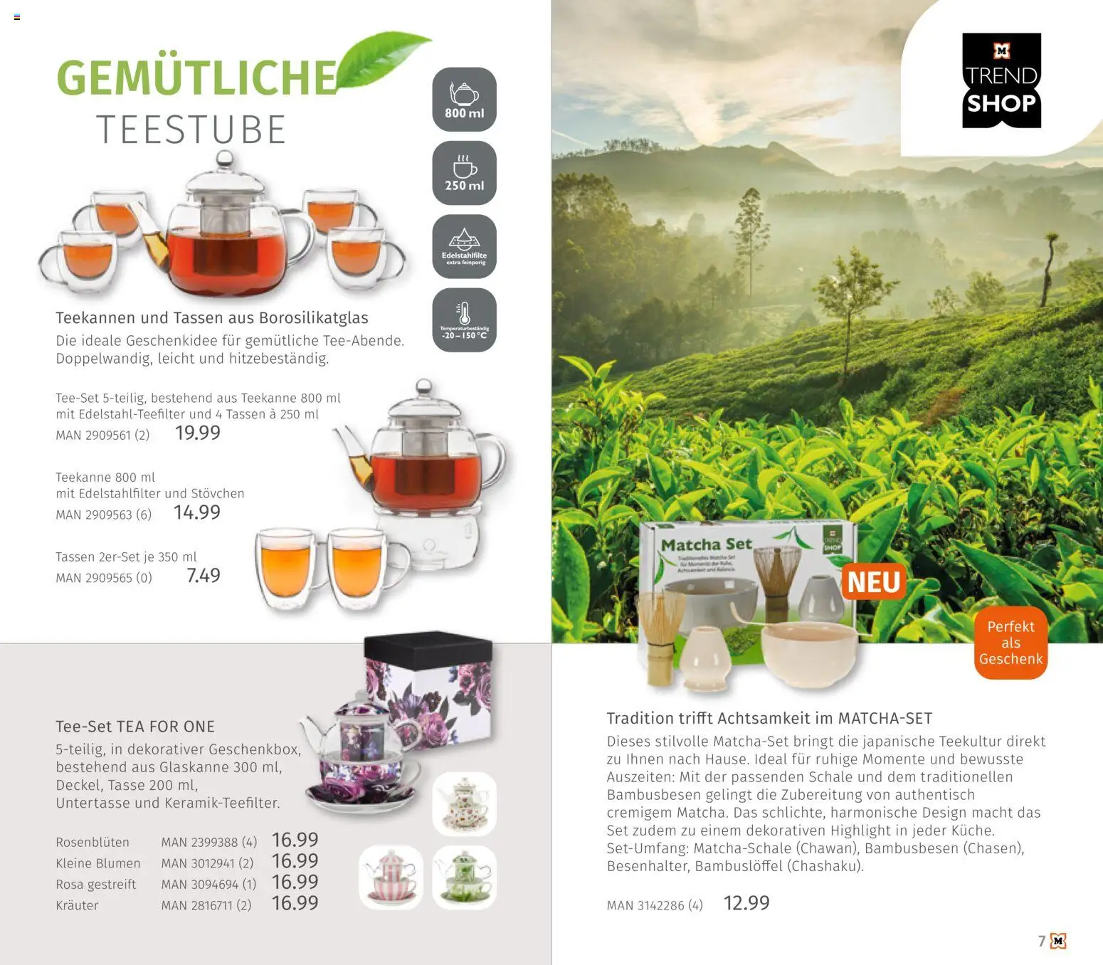 Müller Haushaltskatalog – gültig ab 01.10.2026 | Seite: 7 | Produkte: Blumen, Teekanne