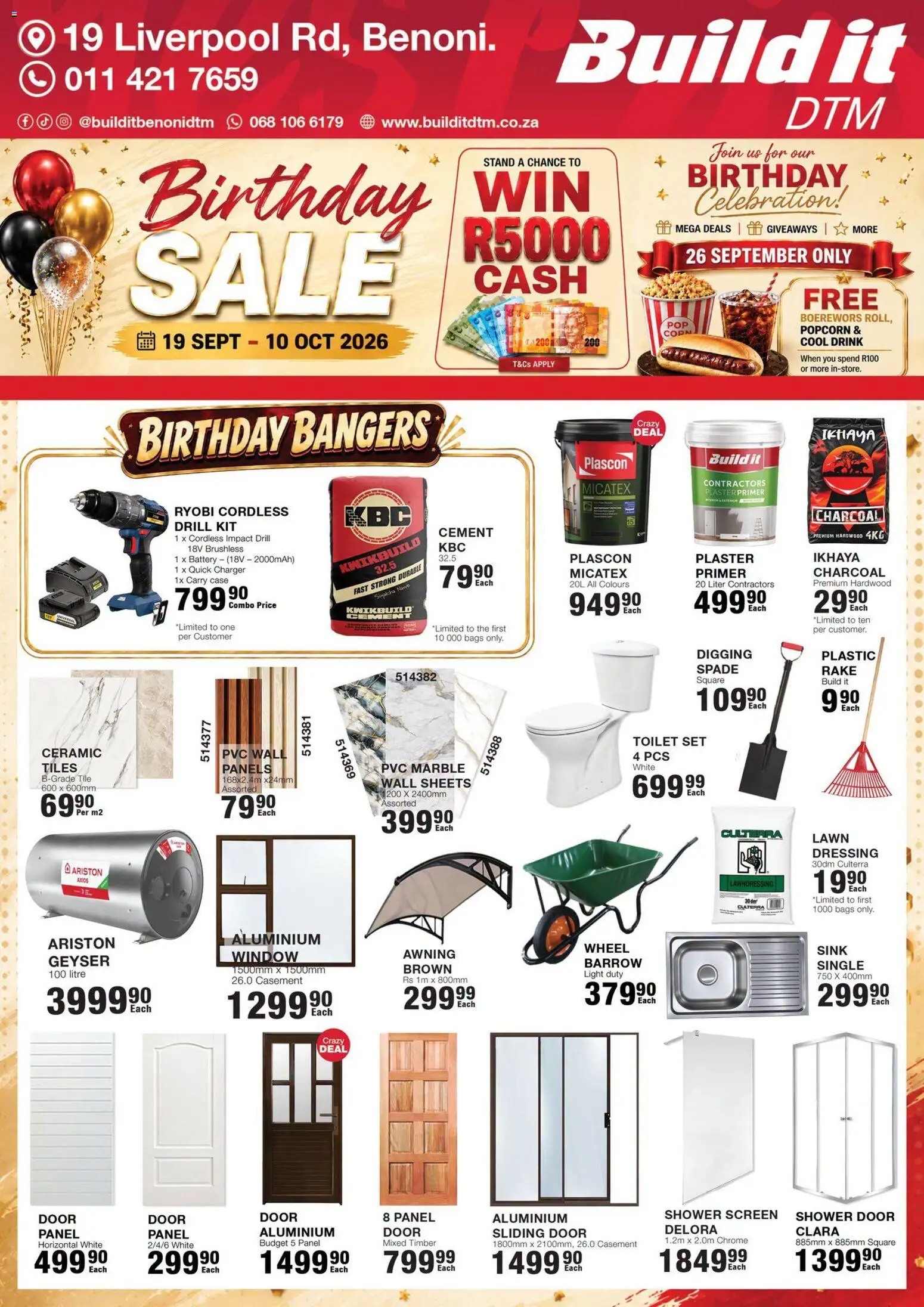New Build It catalogue – valid from 19/09/2026 | Page: 1 | Products: Primer, Toilet, Sink, Cement