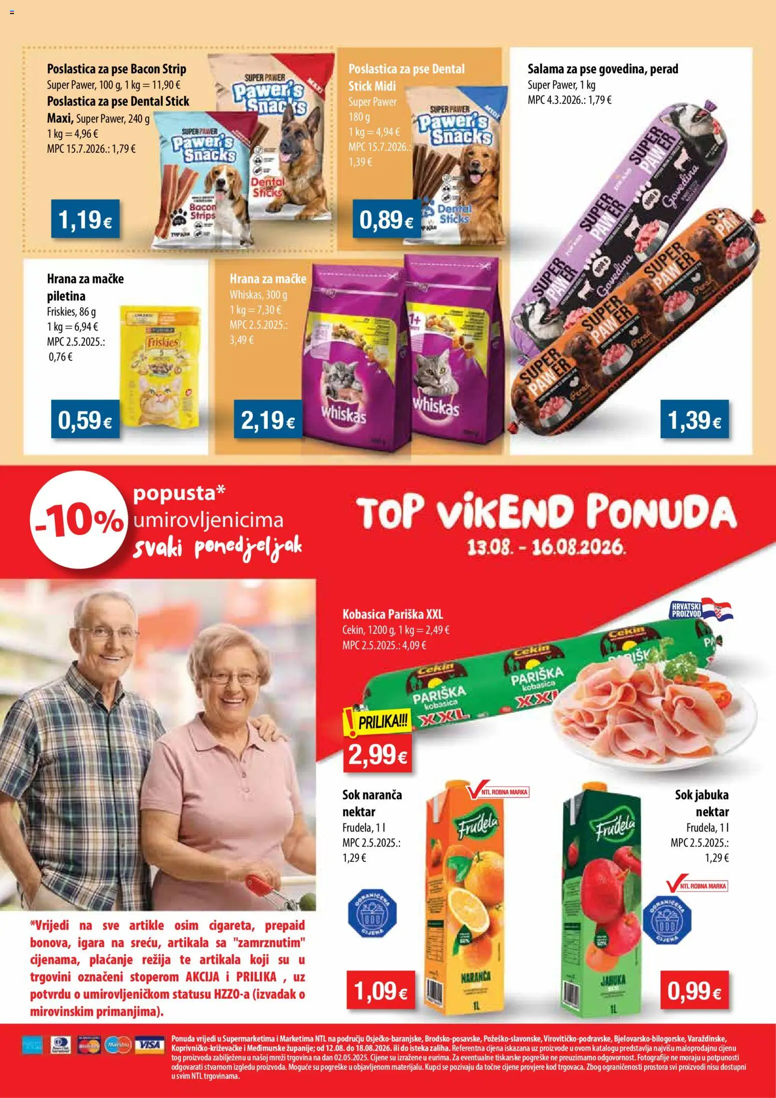 NTL katalog | vrijedi od 12.08.2026 | Stranica: 13 | Proizvodi: Whiskas, Salama, Govedina, Hrana za mačke