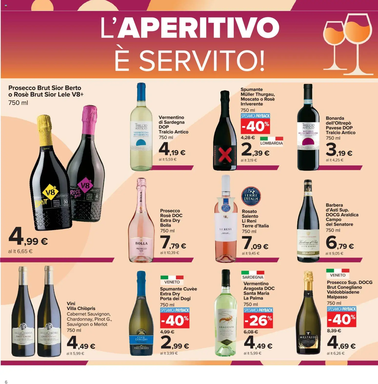 Volantino Carrefour del 16.06.2026 | Pagina: 6 | Prodotti: Prosecco, Spumante