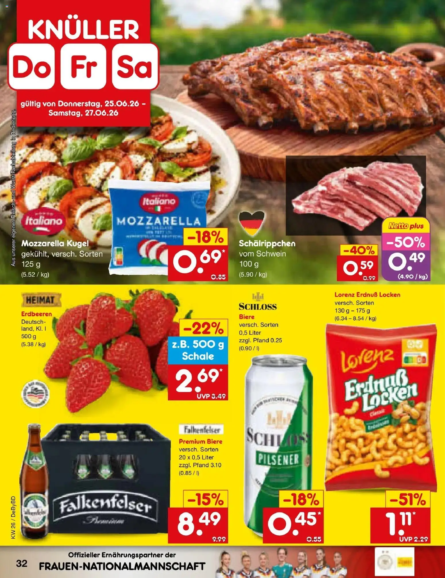 Netto Marken-Discount Prospekt Buttenwiesen – gültig ab 22.06.2026 | Seite: 48 | Produkte: Mozzarella, Erdbeeren, Fleisch
