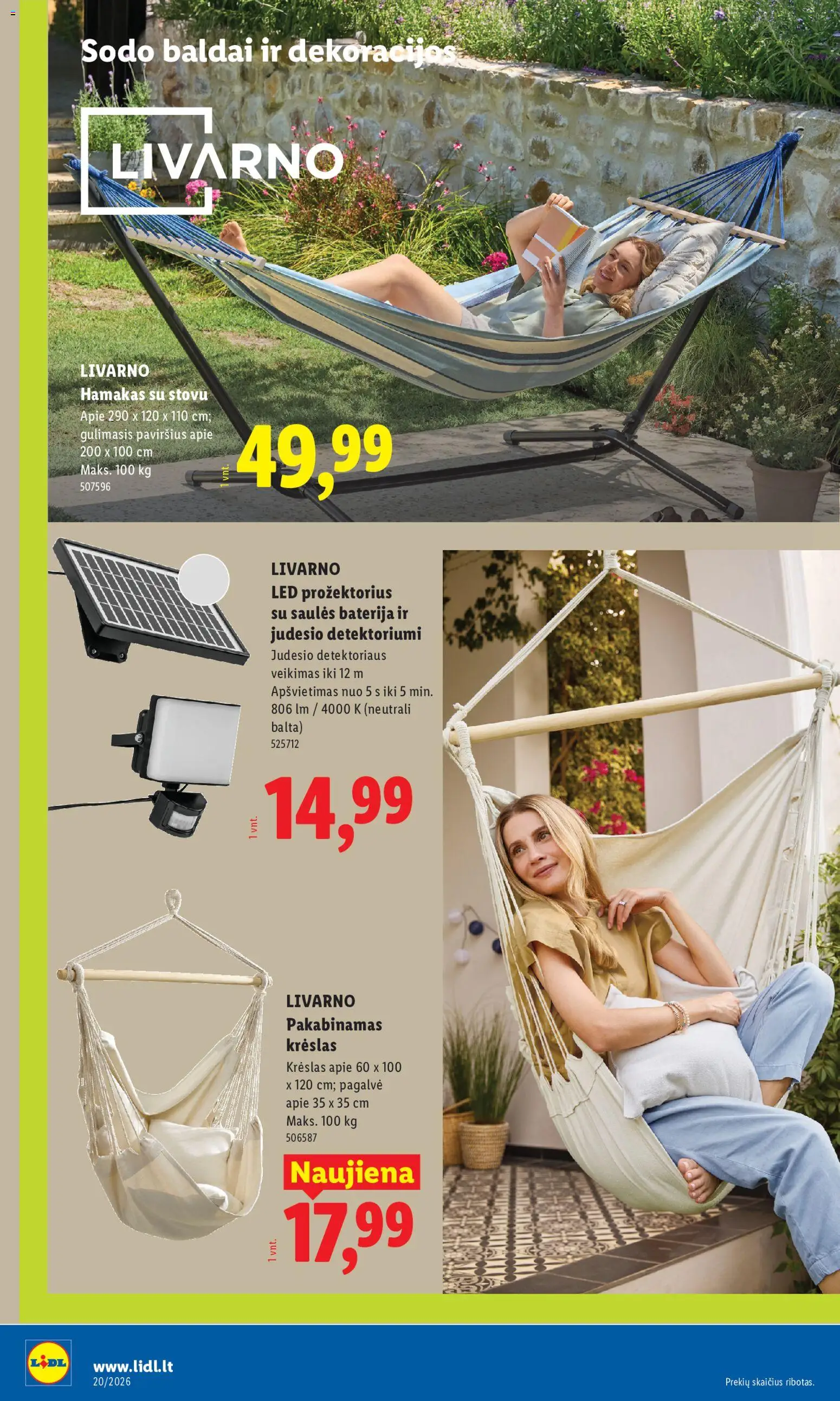 LIDL akcijos nuo 11.05.2026 | Puslapis: 4 | Prekių: Pagalvė, Sodo baldai, Baterija