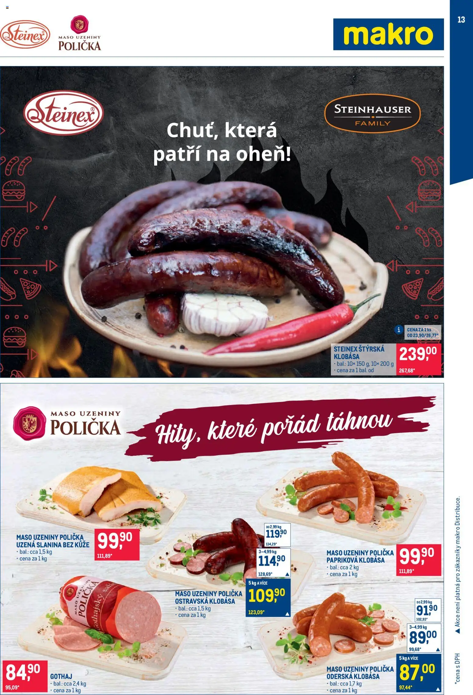 Makro leták - Obchodní partneři od 20.05.2026 | Strana: 13 | Produkty: Polička, Klobása, Uzeniny, Maso