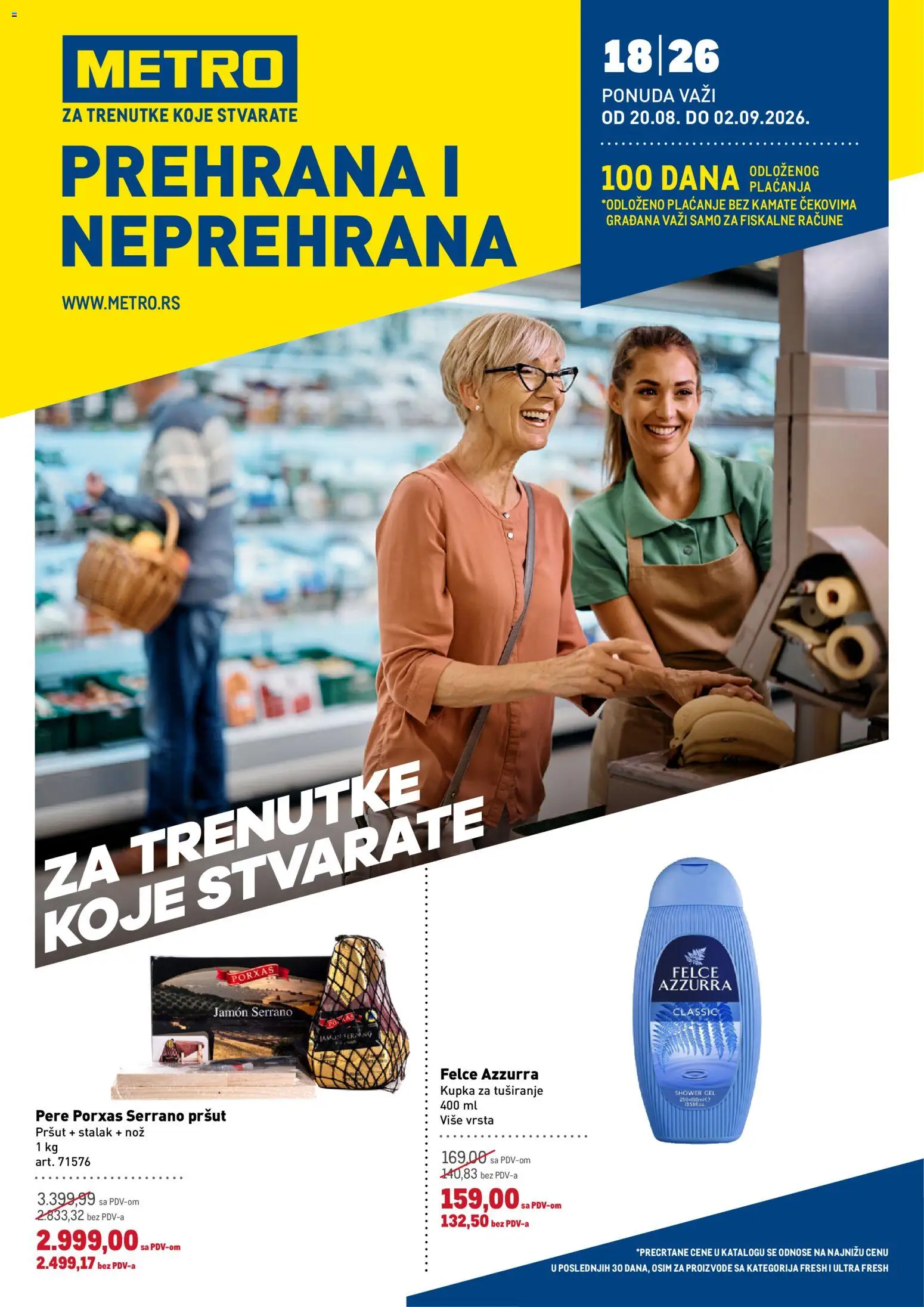 Metro katalog - važi od 20.08.2026 | Strana: 1 | Proizvode: Pršut, Nož, Felce azzurra