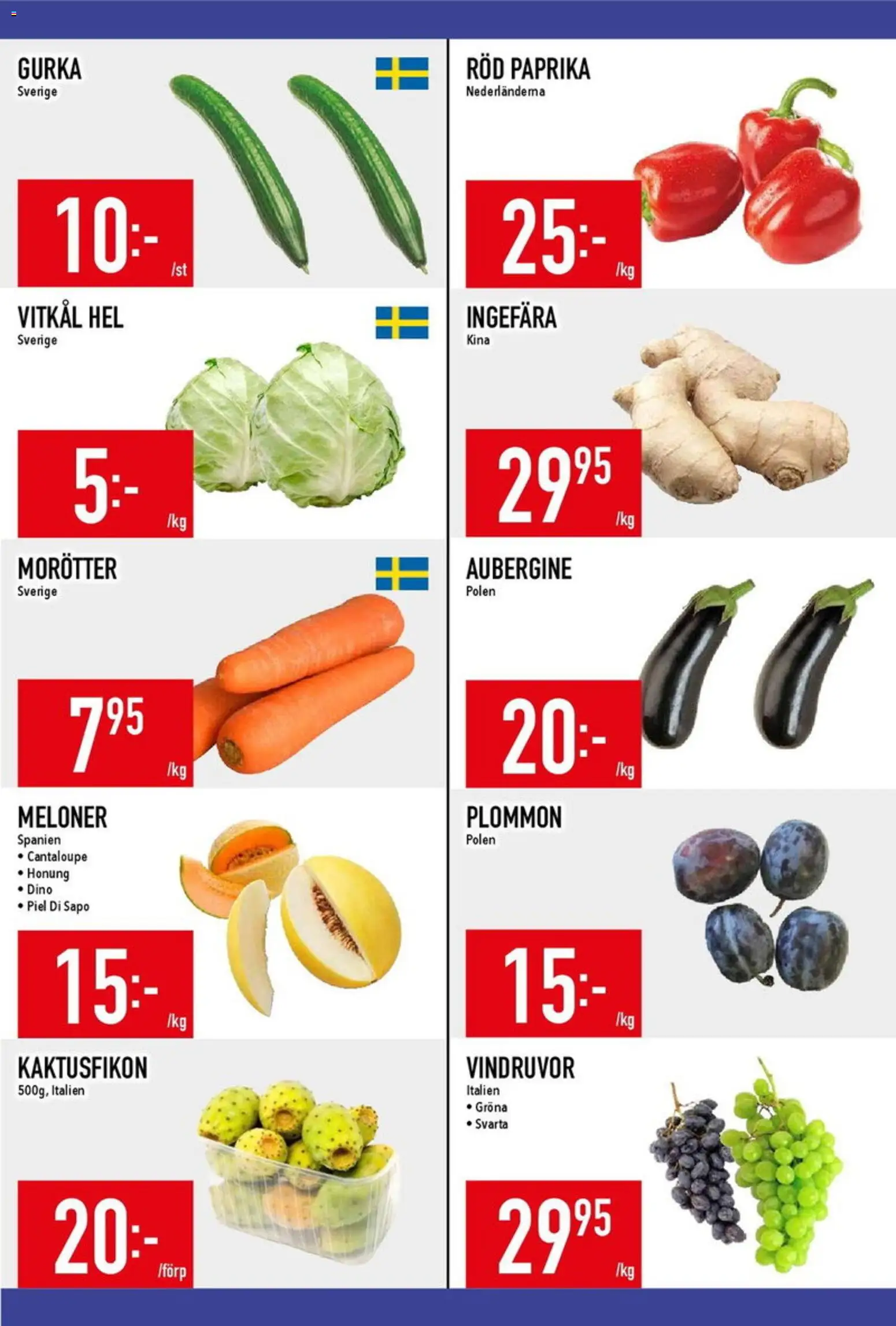 Matdax reklamblad aktuell från 24/08/2026 | Sida: 7 | Produkter: Cantaloupe, Paprika, Gurka, Röd paprika