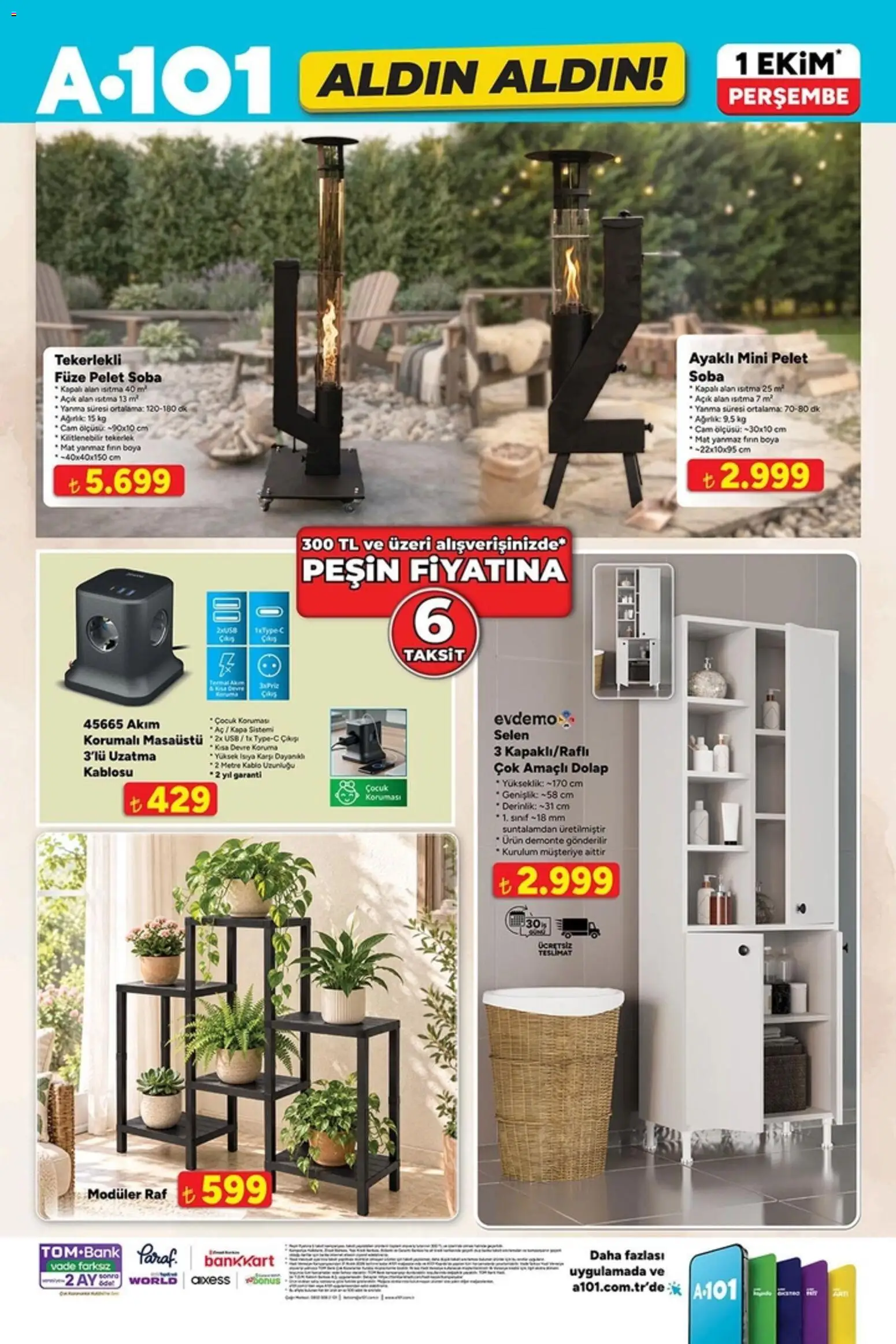 A101 - Katalog Aldın Aldın - 01 Ekim 2026 tarihinden itibaren geçerlidir | Sayfa: 9 | Ürünler: Soba, USB, Fırın, Ağırlık