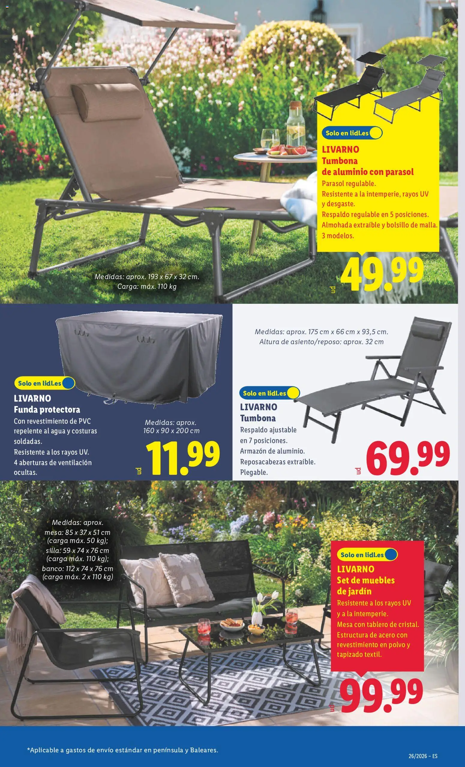 Lidl folleto de bazar │ válido desde el 22.06.2026 | Página: 7 | Productos: Muebles, Funda, Tumbona, Almohada