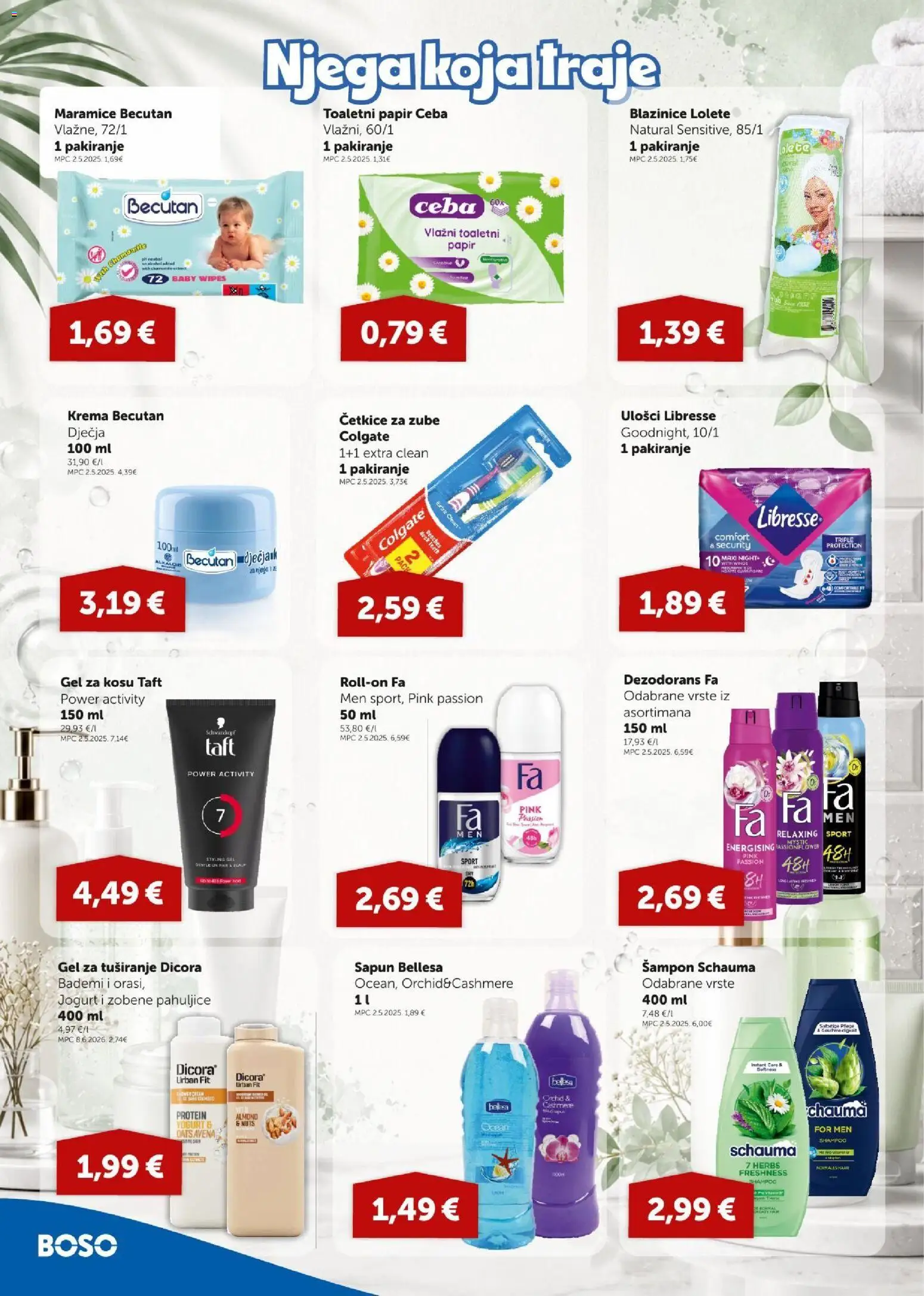 Boso katalog | vrijedi od 16.07.2026 | Stranica: 14 | Proizvodi: Sapun, Zobene pahuljice, Toaletni papir, Libresse
