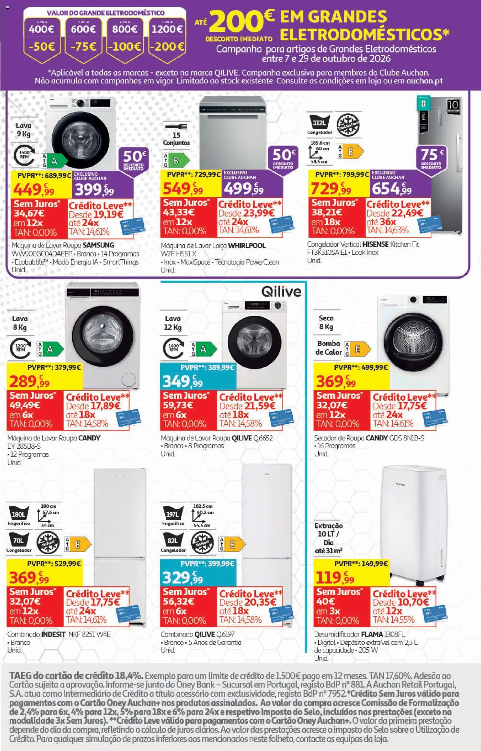 Auchan Halloween │ válido de 21/10/2026 | Página: 32 | Produtos: Congelador, Máquina de lavar loiça, Máquina de lavar roupa, Desumidificador