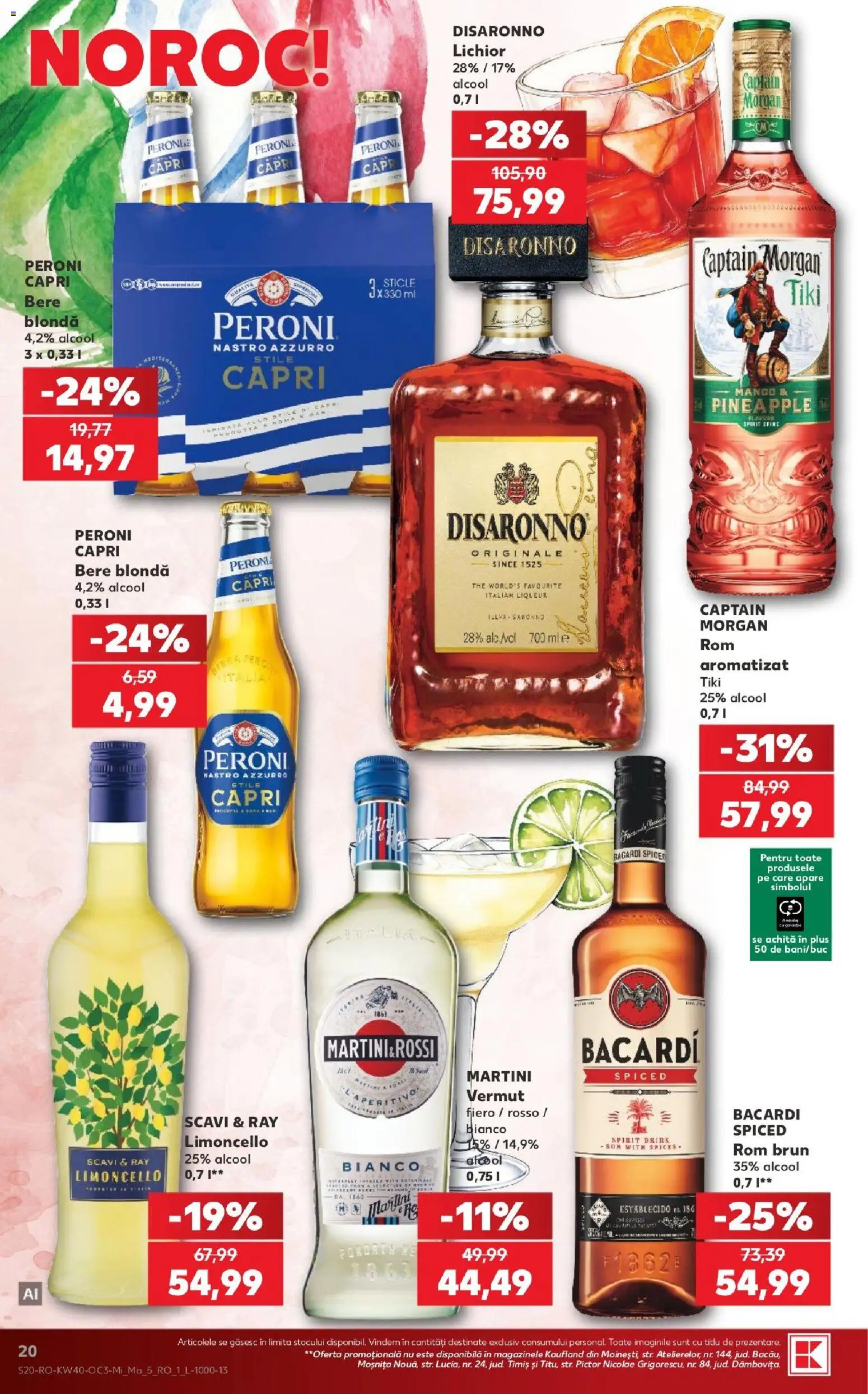 Noul catalog Kaufland – valabil de la 30.09.2026 | Pagină: 20 | Produse: Martini, Lichior, Bere, Plus