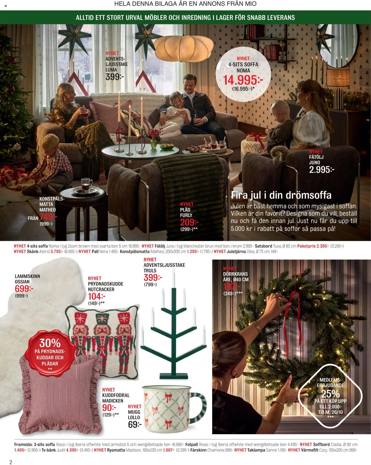 Mio reklamblad aktuell från 20/10/2026 | Sida: 2 | Produkter: Värmefilt, Pläd, Ljusstake, Taklampa