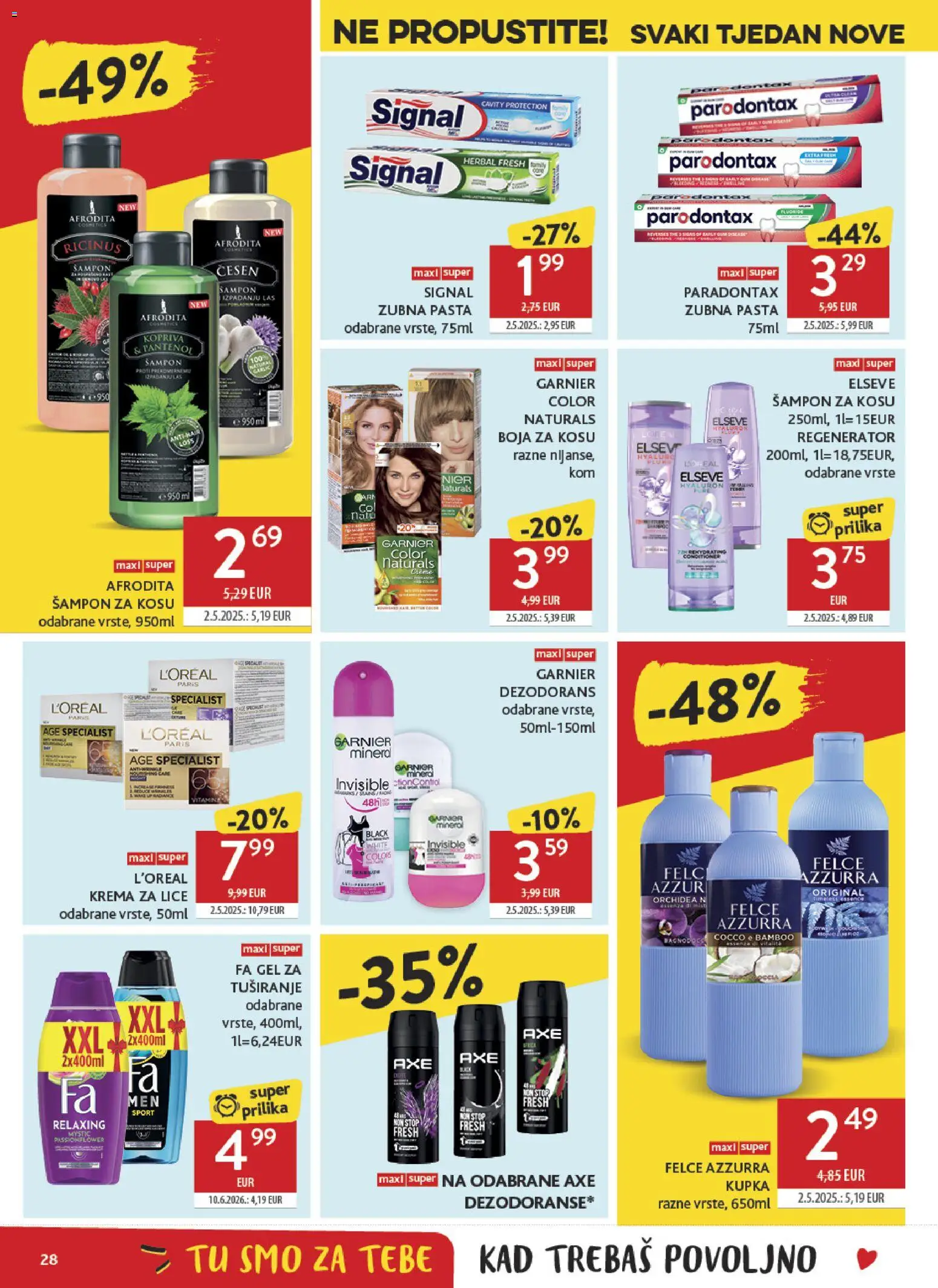 Konzum HR akciós ujság - amely érvényes a következő dátumtól: 2026.08.12. | Oldal: 28 | Termékek: Orchidea, FA, Sampon, Axe