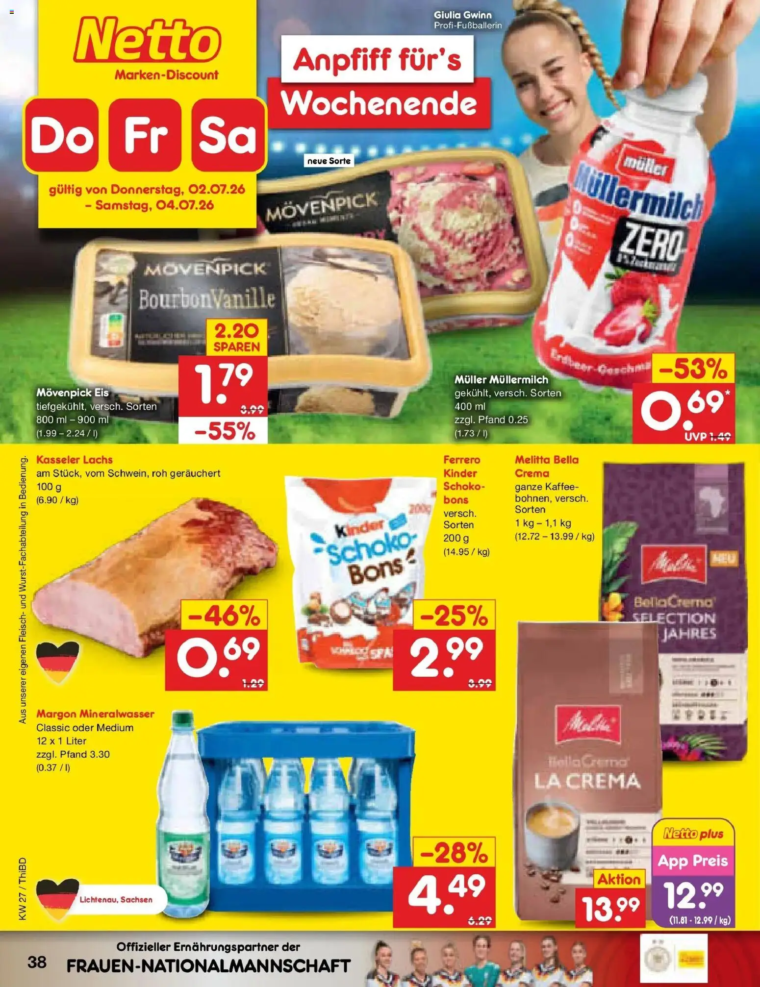 Netto Marken-Discount Prospekt Thiendorf – gültig ab 29.06.2026 | Seite: 56 | Produkte: Melitta, Kaffee, Mineralwasser, Muller mullermilch